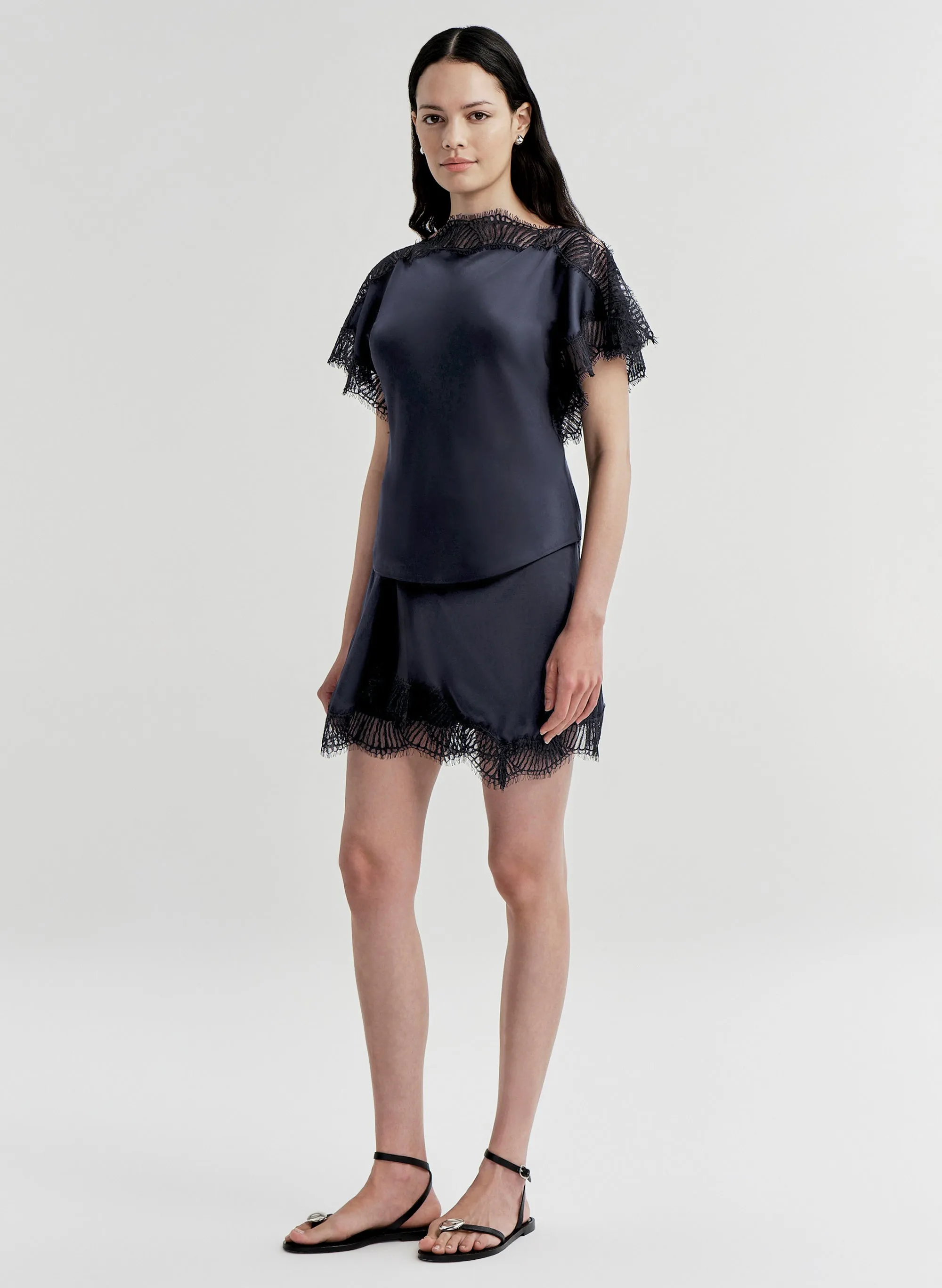 Luna Satin and Lace Top sold by A.L.C. product image thumbnail 4
