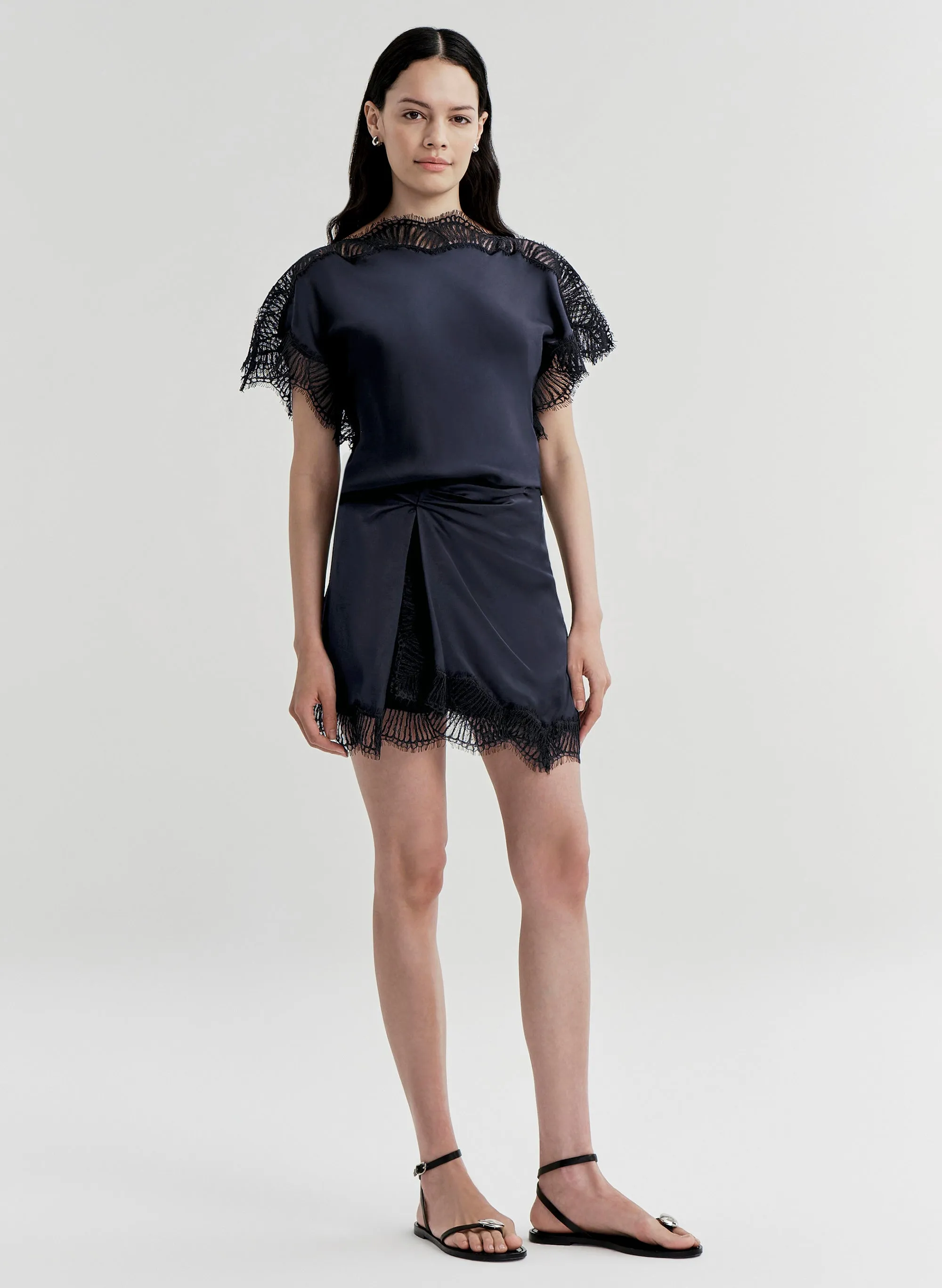 Luna Satin and Lace Top sold by A.L.C. product image thumbnail 3