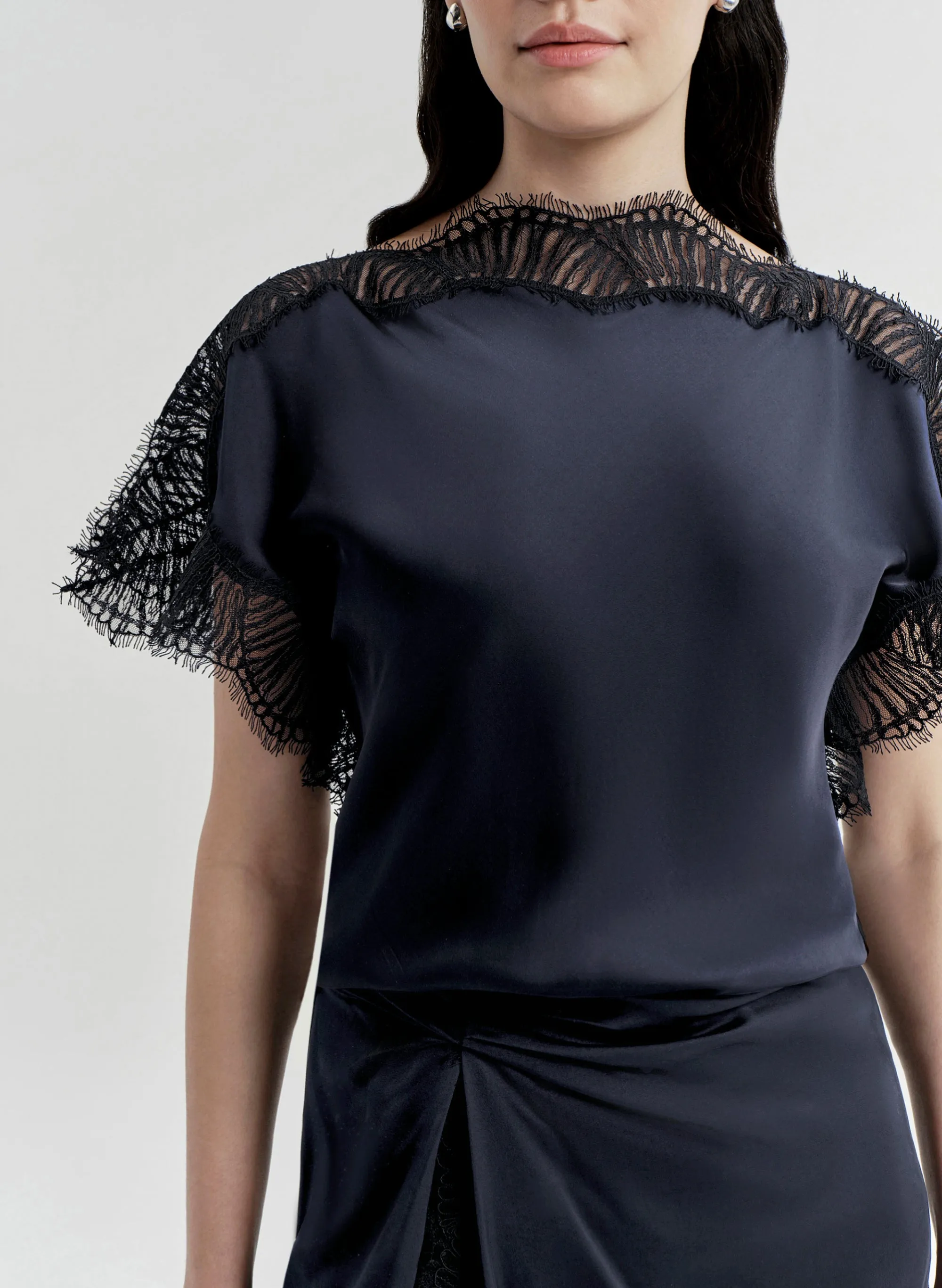 Luna Satin and Lace Top sold by A.L.C. product image thumbnail 2
