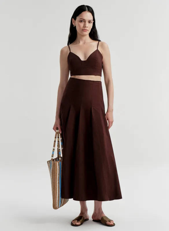 Tali Stretch Cotton Midi Skirt made by A.L.C.