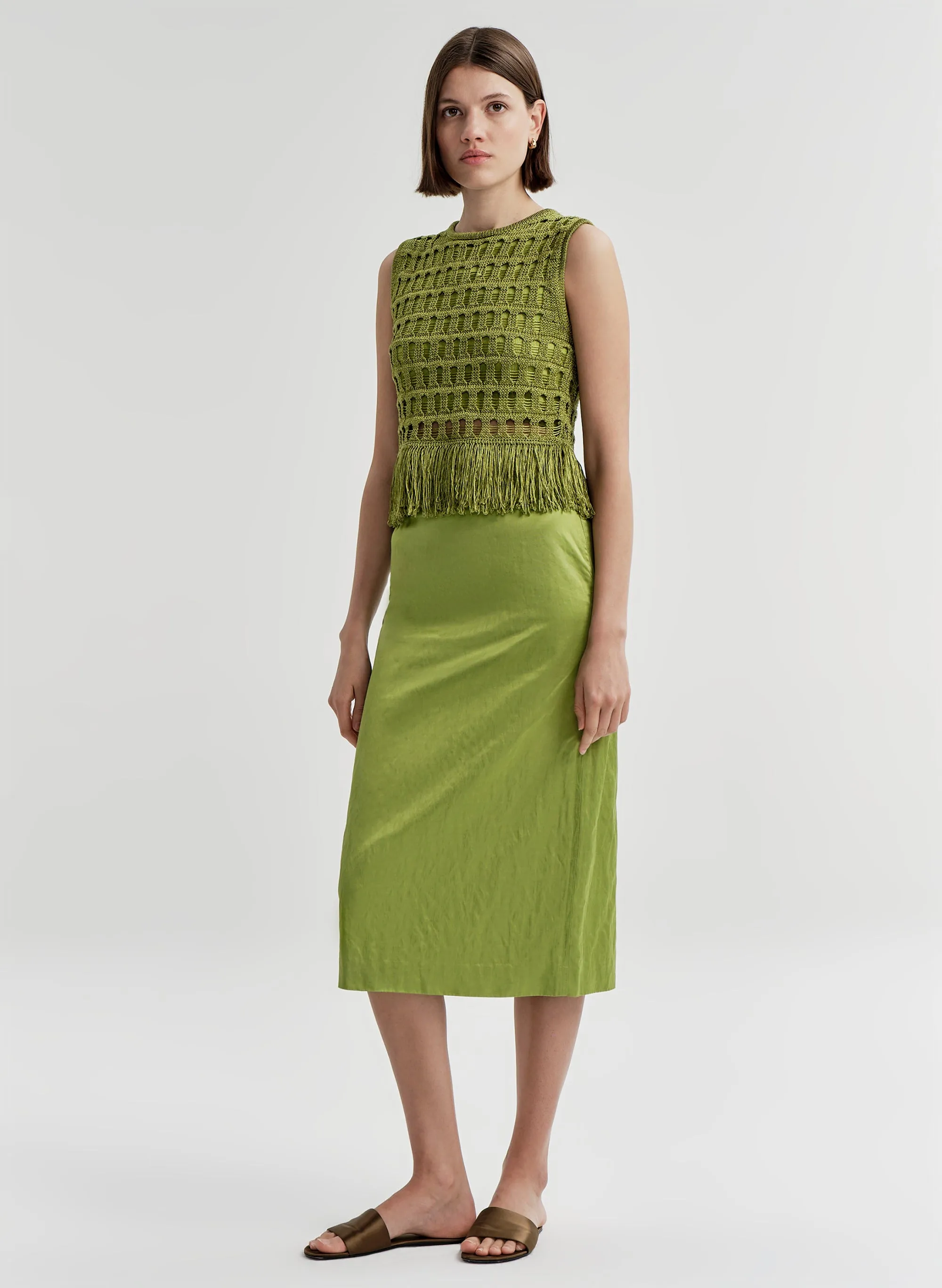 Phoebe Satin Midi Skirt sold by A.L.C. product image thumbnail 4