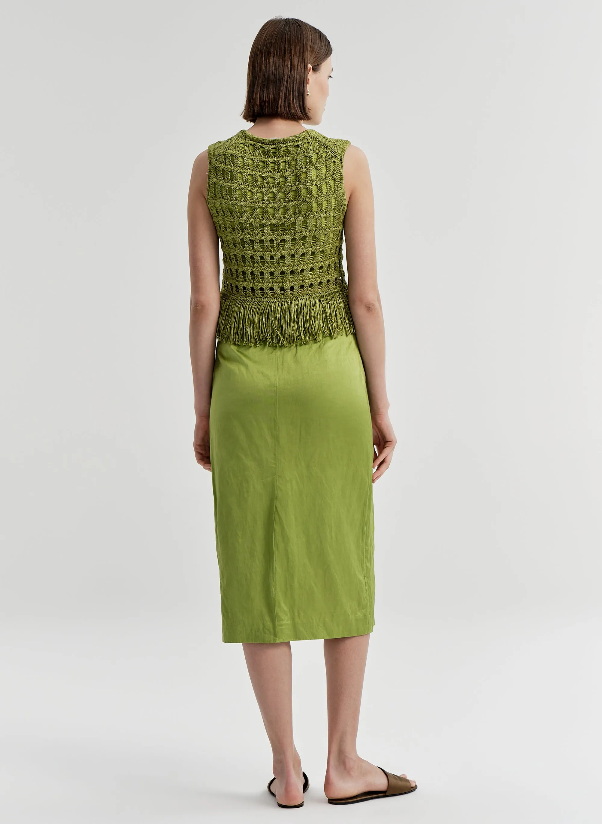 Phoebe Satin Midi Skirt sold by A.L.C. product image thumbnail 5