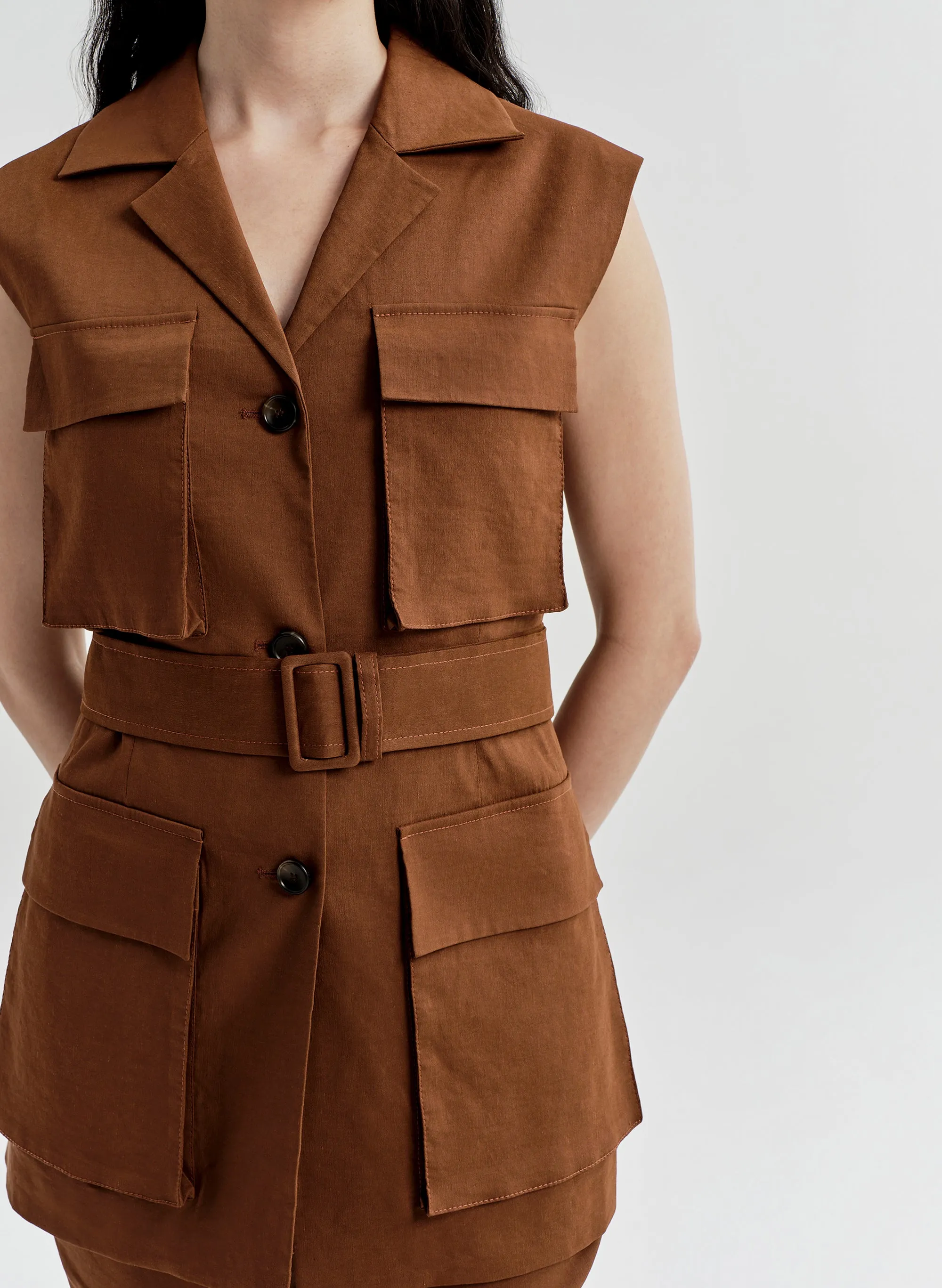 Cameron Linen Vest sold by A.L.C. product image thumbnail 3