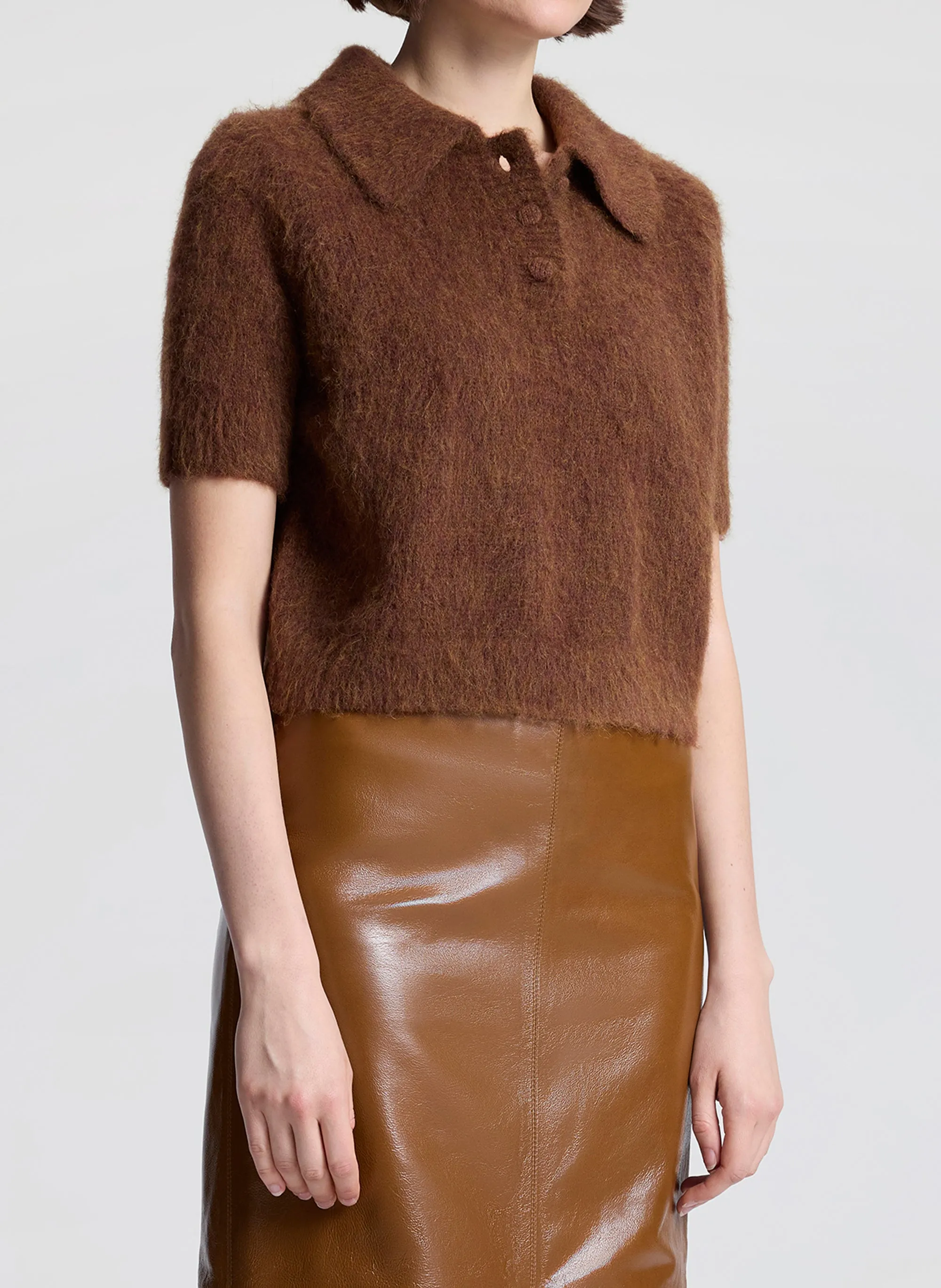 Gio Brushed Alpaca Polo Top sold by A.L.C. product image thumbnail 2