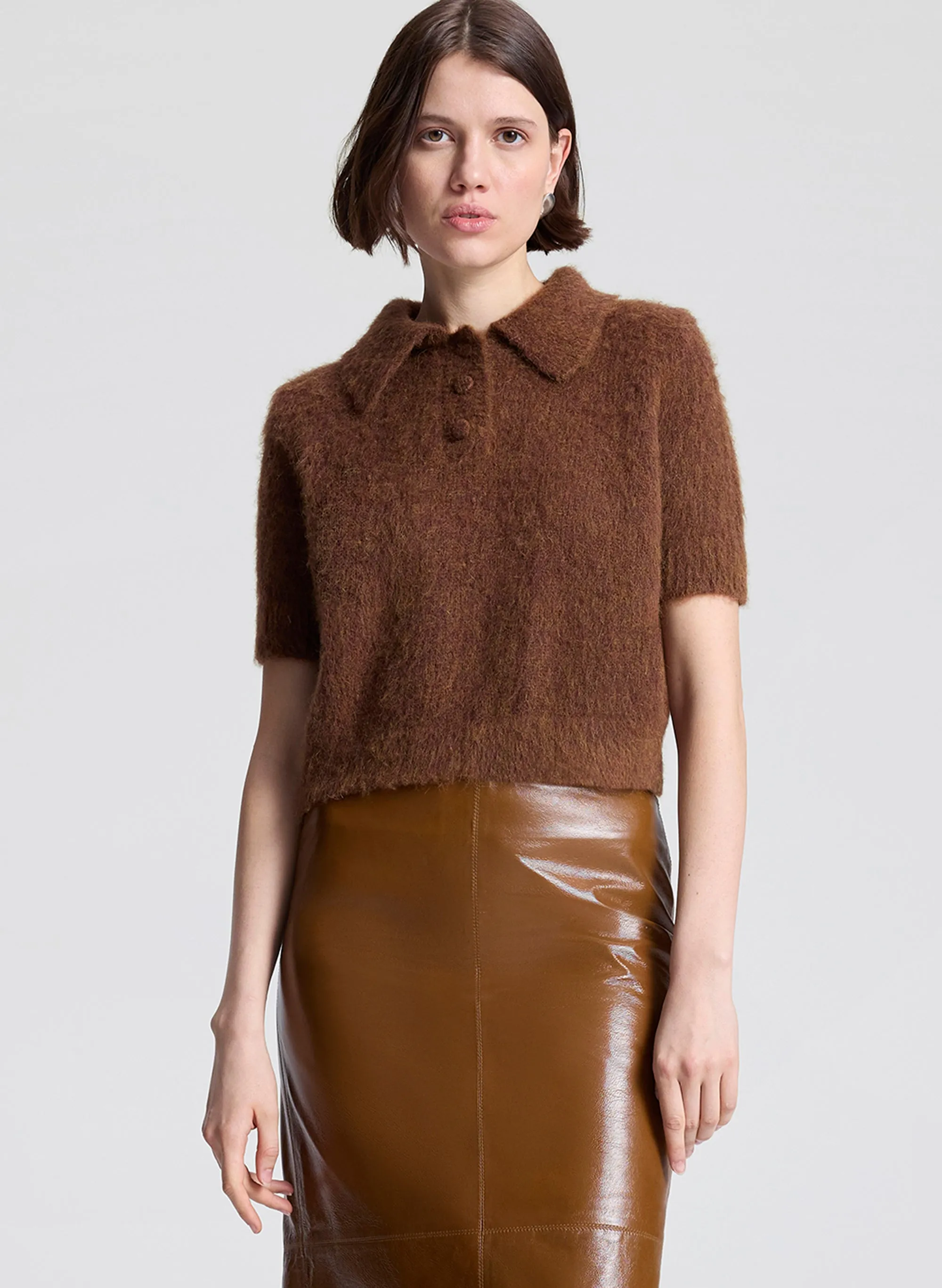 Gio Brushed Alpaca Polo Top sold by A.L.C.