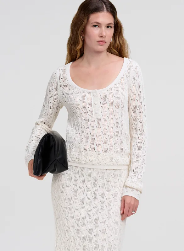 Estelle Silk Cotton Knit Top made by A.L.C.