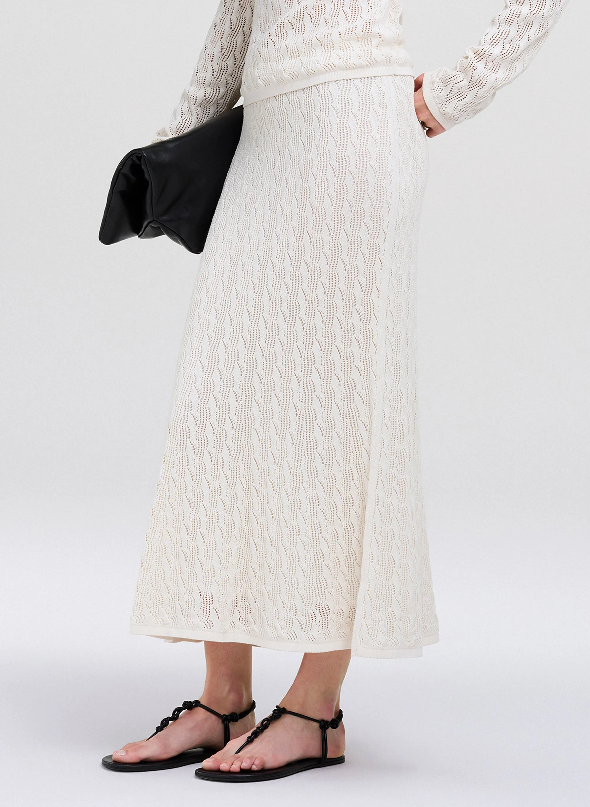 Cynthia Silk Cotton Knit Midi Skirt sold by A.L.C. product image thumbnail 3