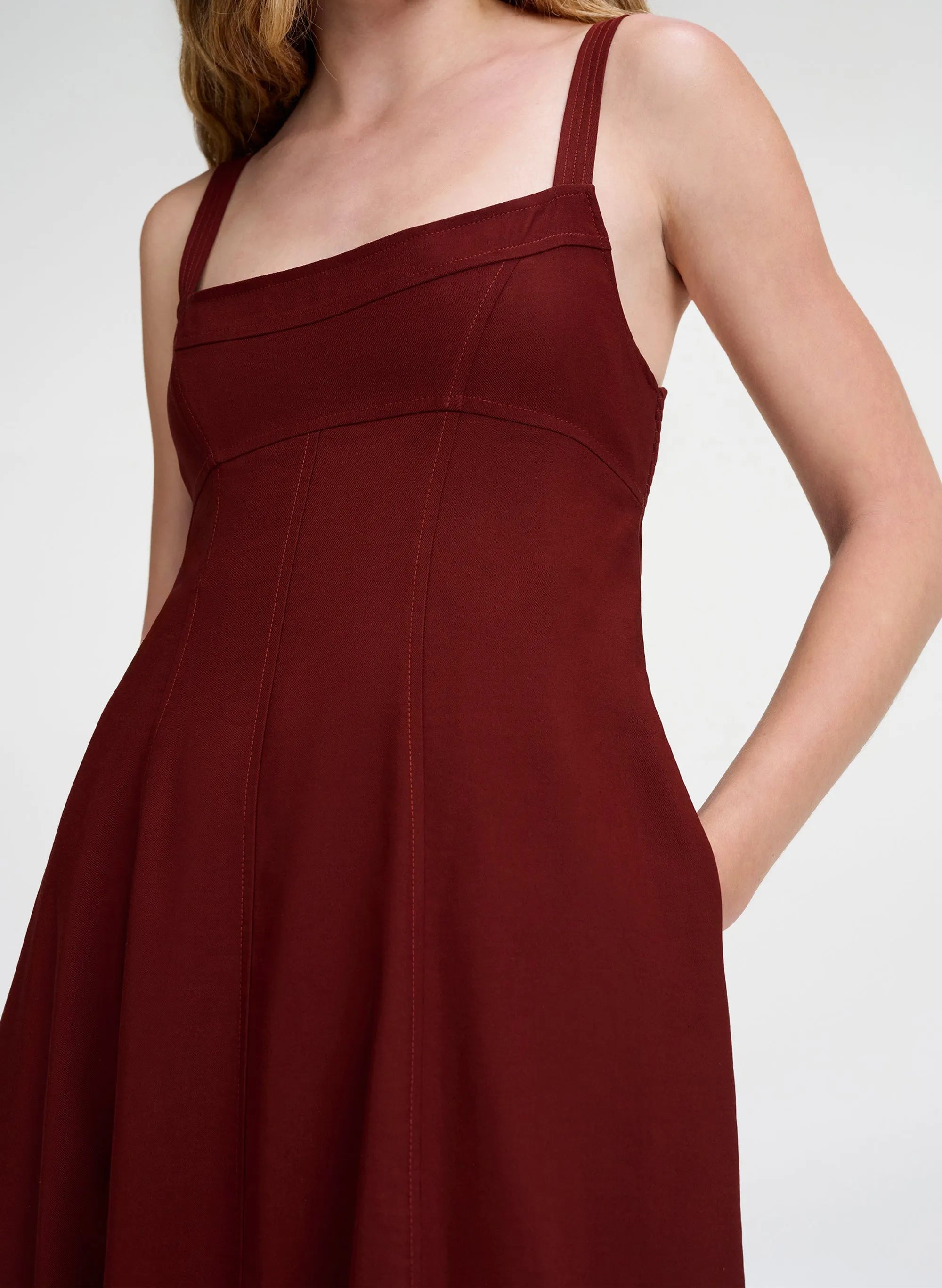 Elisha Stretch Linen Midi Dress sold by A.L.C. product image thumbnail 2