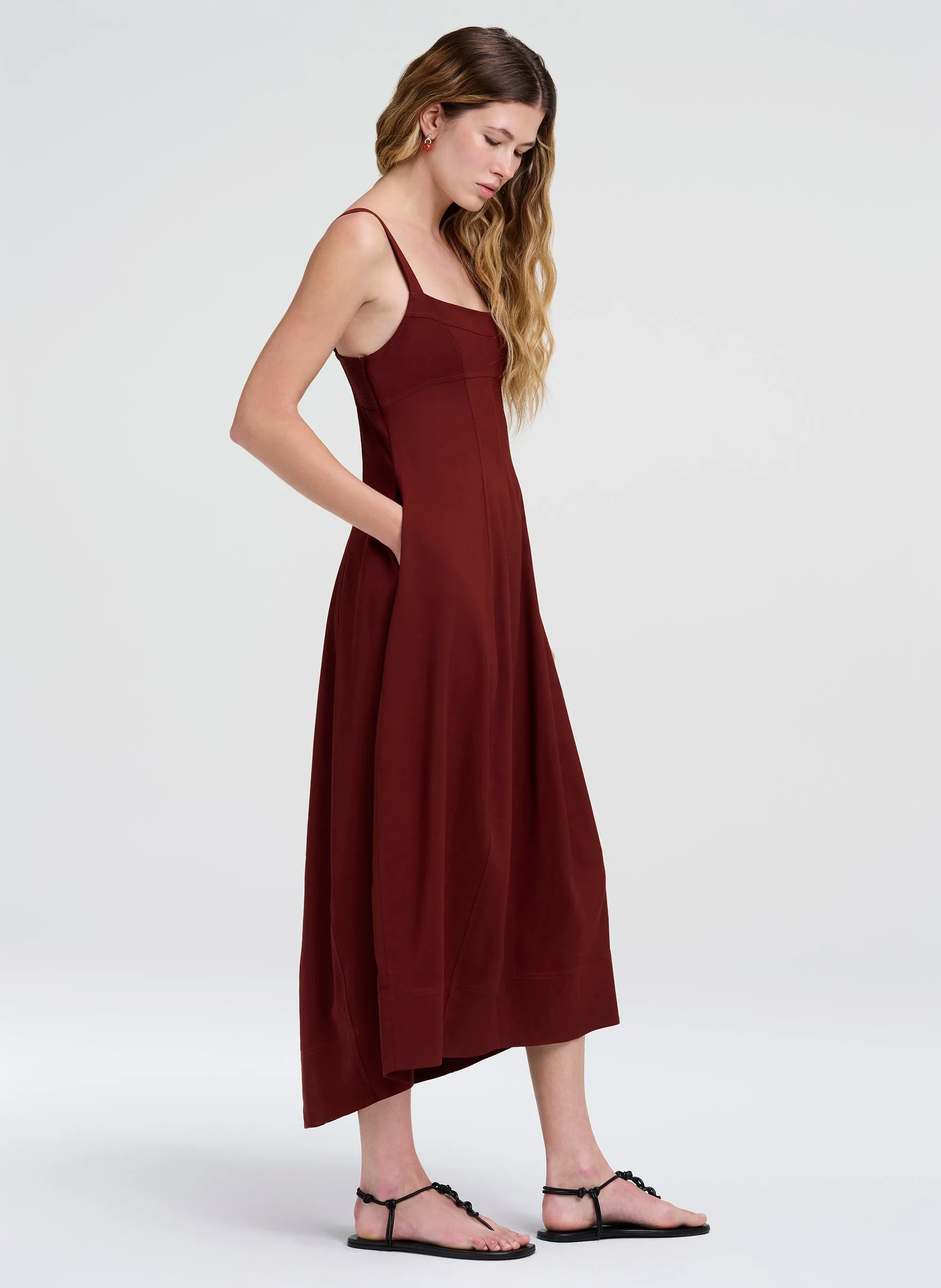 Elisha Stretch Linen Midi Dress sold by A.L.C. product image thumbnail 3