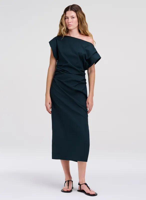 Nara Stretch Cotton Off Shoulder Midi Dress made by A.L.C.