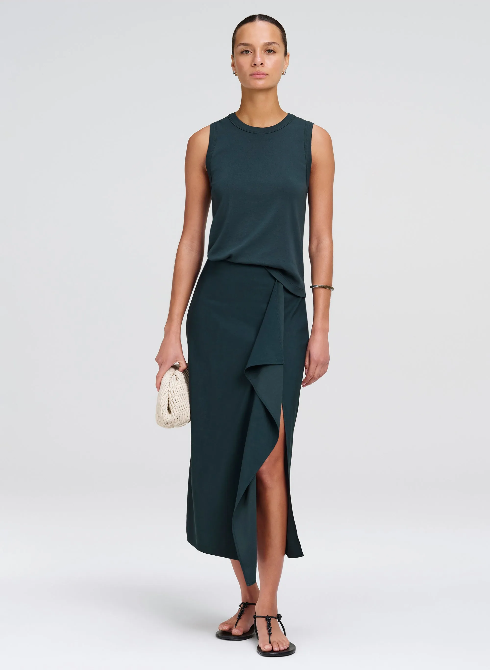 Seraphina Stretch Linen Midi Skirt sold by A.L.C. product image thumbnail 2