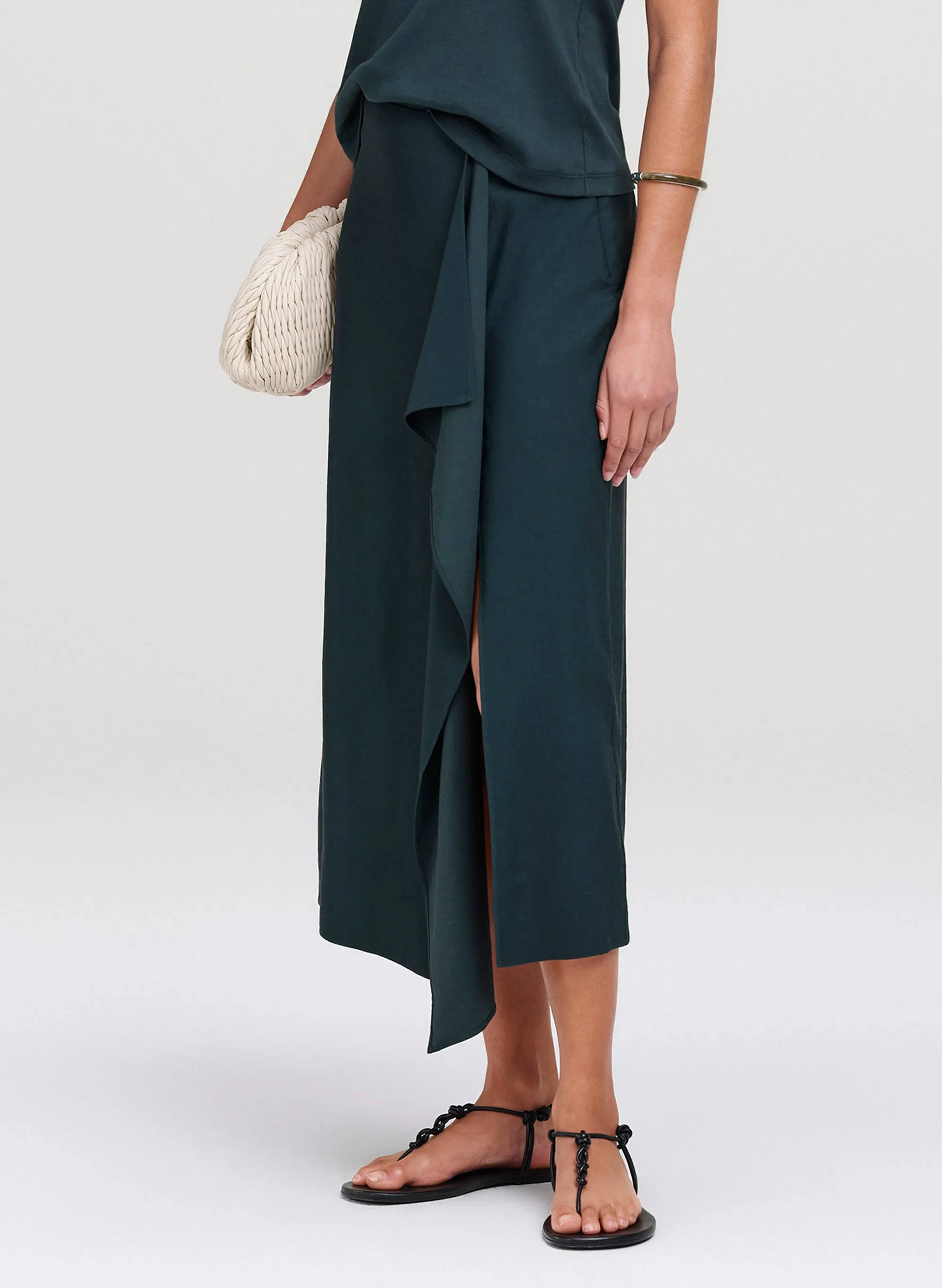 Seraphina Stretch Linen Midi Skirt sold by A.L.C. product image thumbnail 4