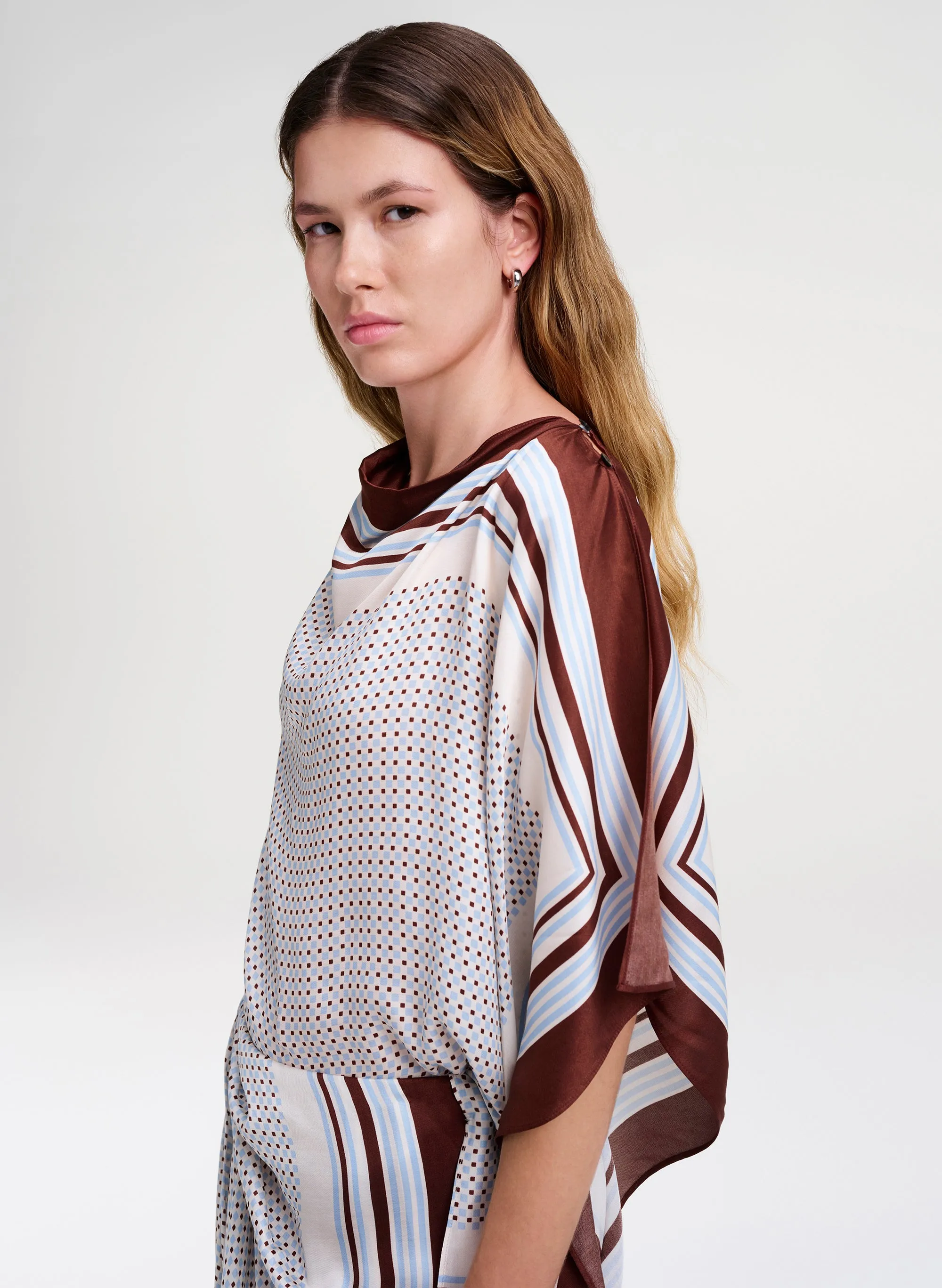 Kit Scarf Print Asymmetric Top sold by A.L.C. product image thumbnail 2