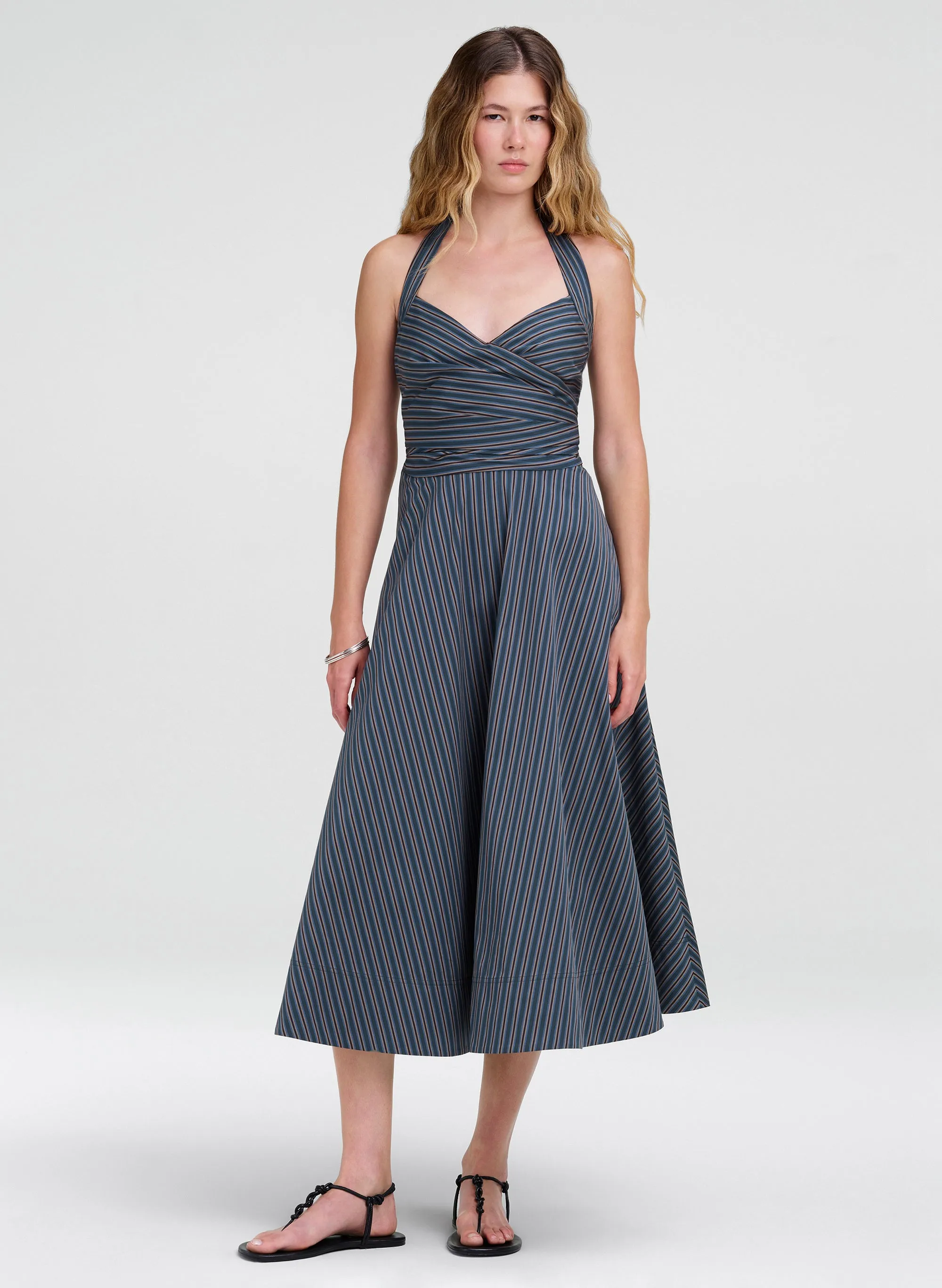 Magnolia Striped Cotton Midi Dress sold by A.L.C.
