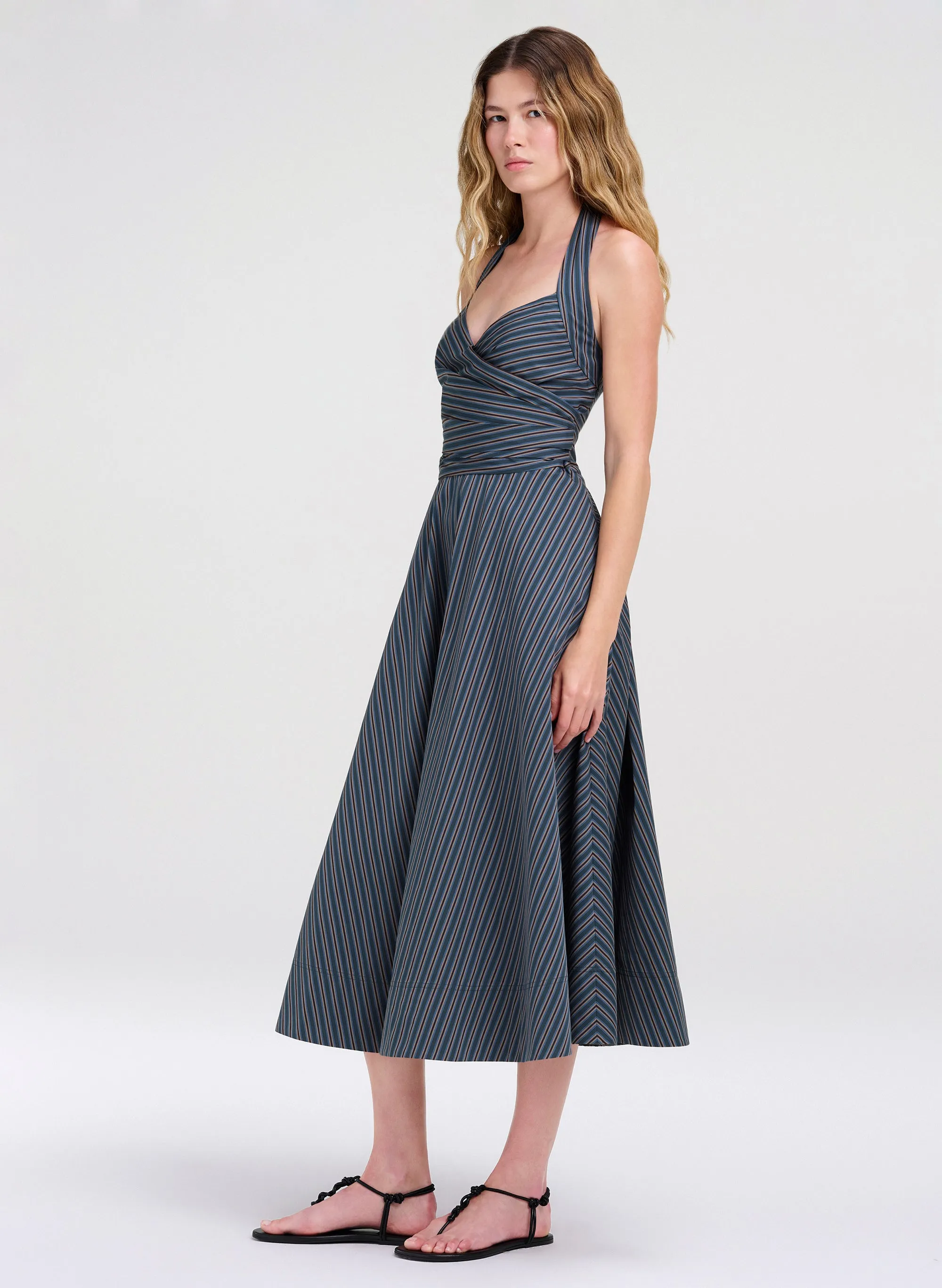 Magnolia Striped Cotton Midi Dress sold by A.L.C. product image thumbnail 3