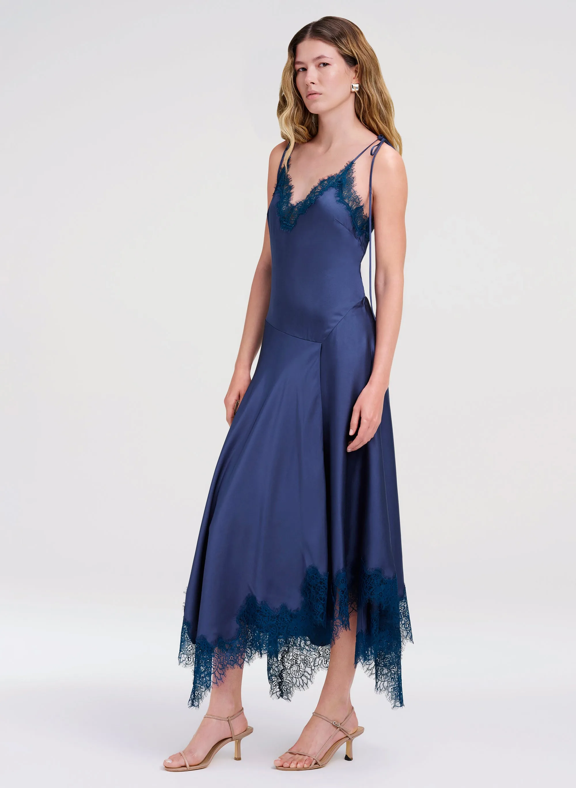Aleena Satin and Lace Midi Dress sold by A.L.C. product image thumbnail 4