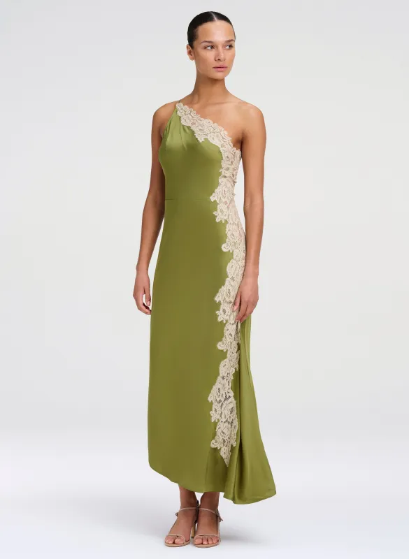 Lou Satin and Lace Midi Dress made by A.L.C.
