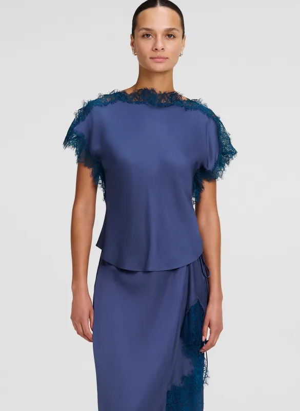 Luna Satin and Lace Top made by A.L.C.