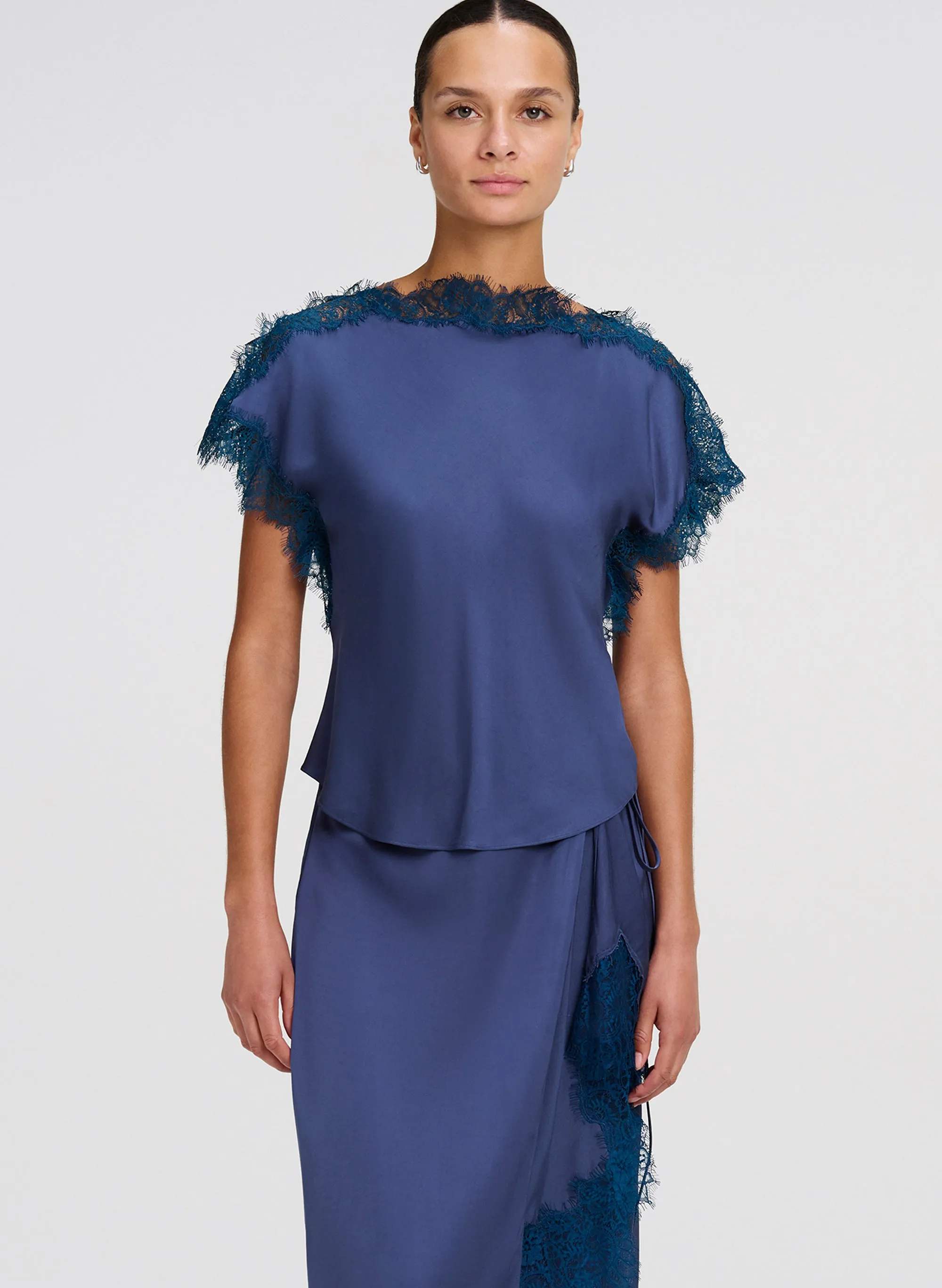 Luna Satin and Lace Top sold by A.L.C.