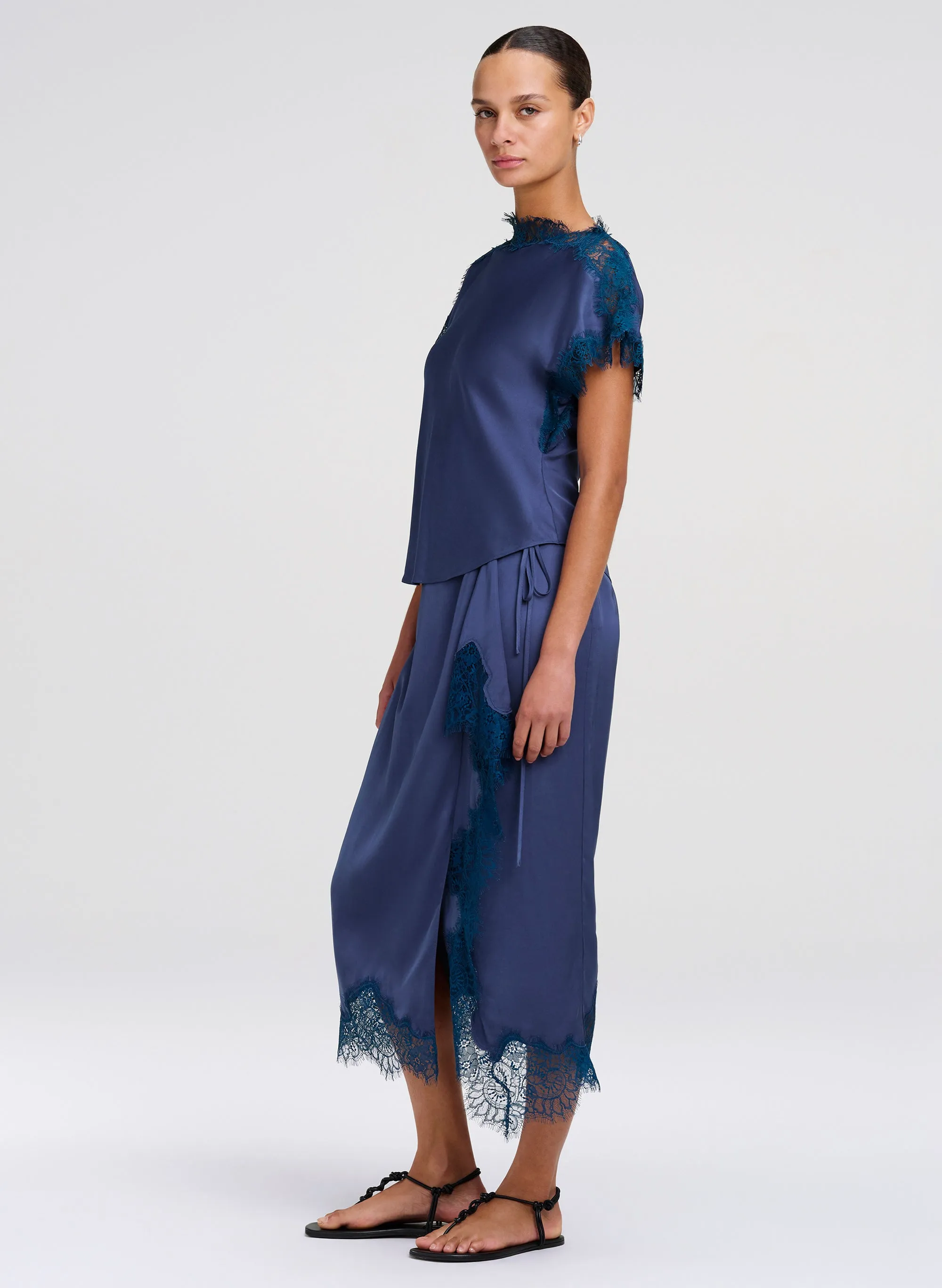 Luna Satin and Lace Top sold by A.L.C. product image thumbnail 3