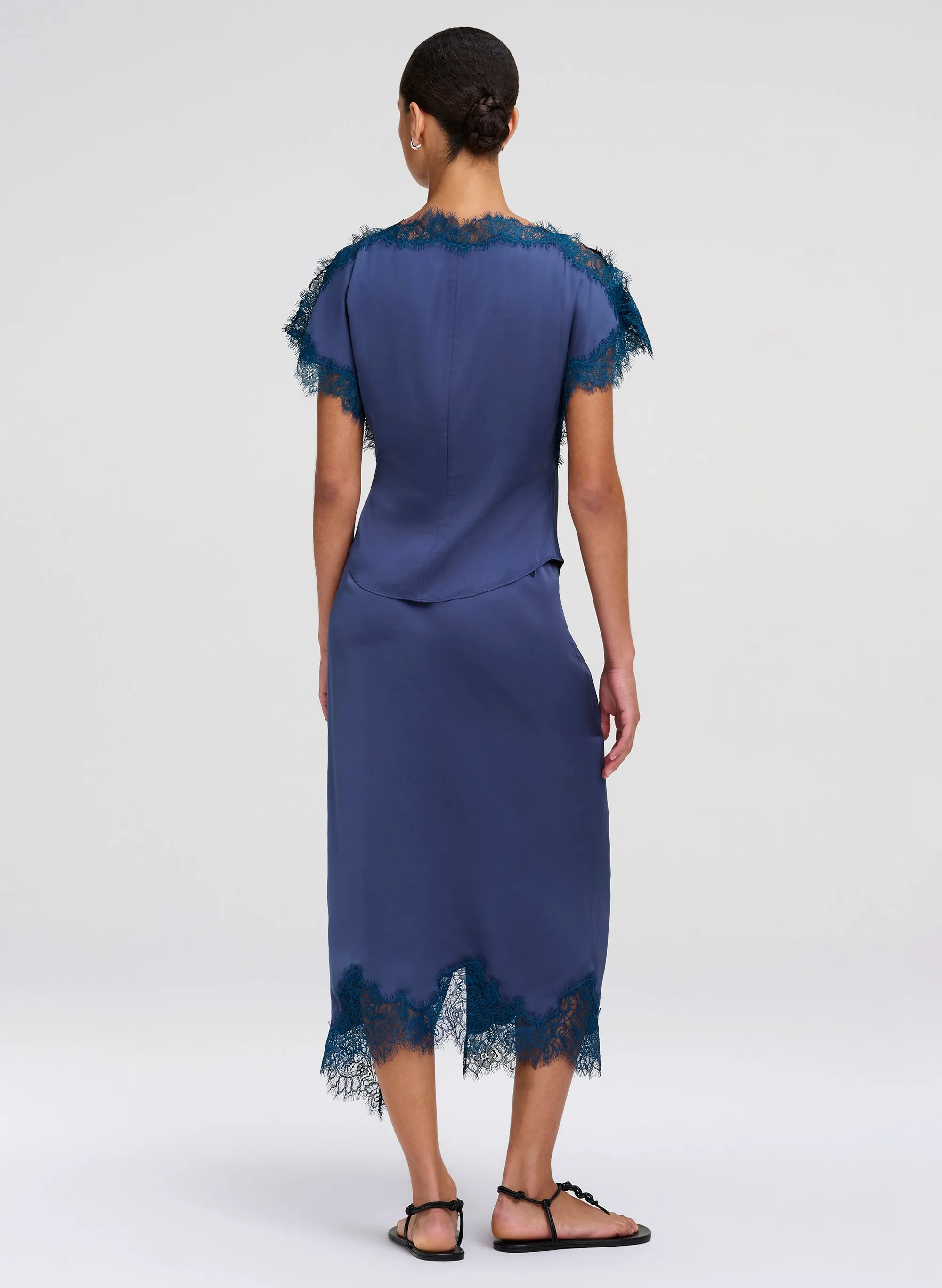 Luna Satin and Lace Top sold by A.L.C. product image thumbnail 4