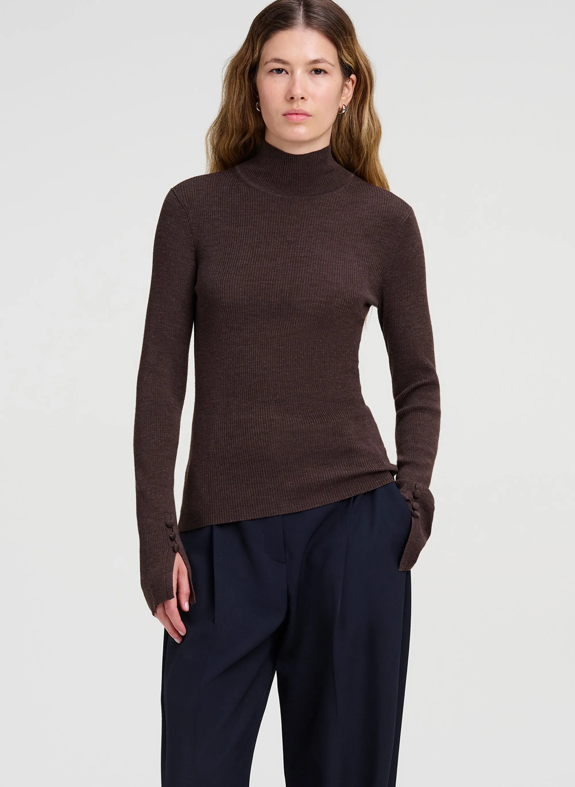 Jett Knit Merino Turtleneck Top sold by A.L.C.