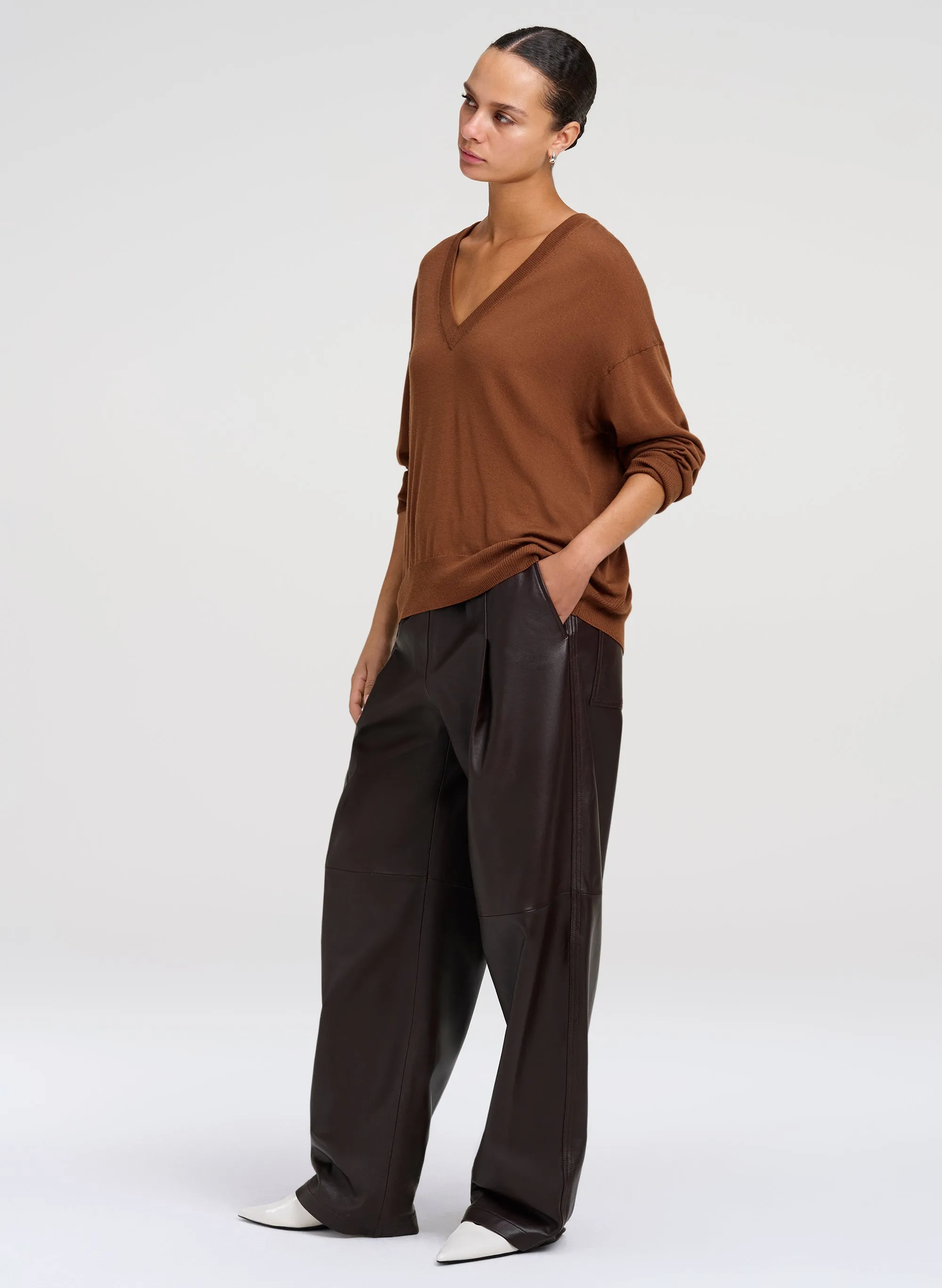 Nicole Fine Merino V-Neck Sweater sold by A.L.C. product image thumbnail 4