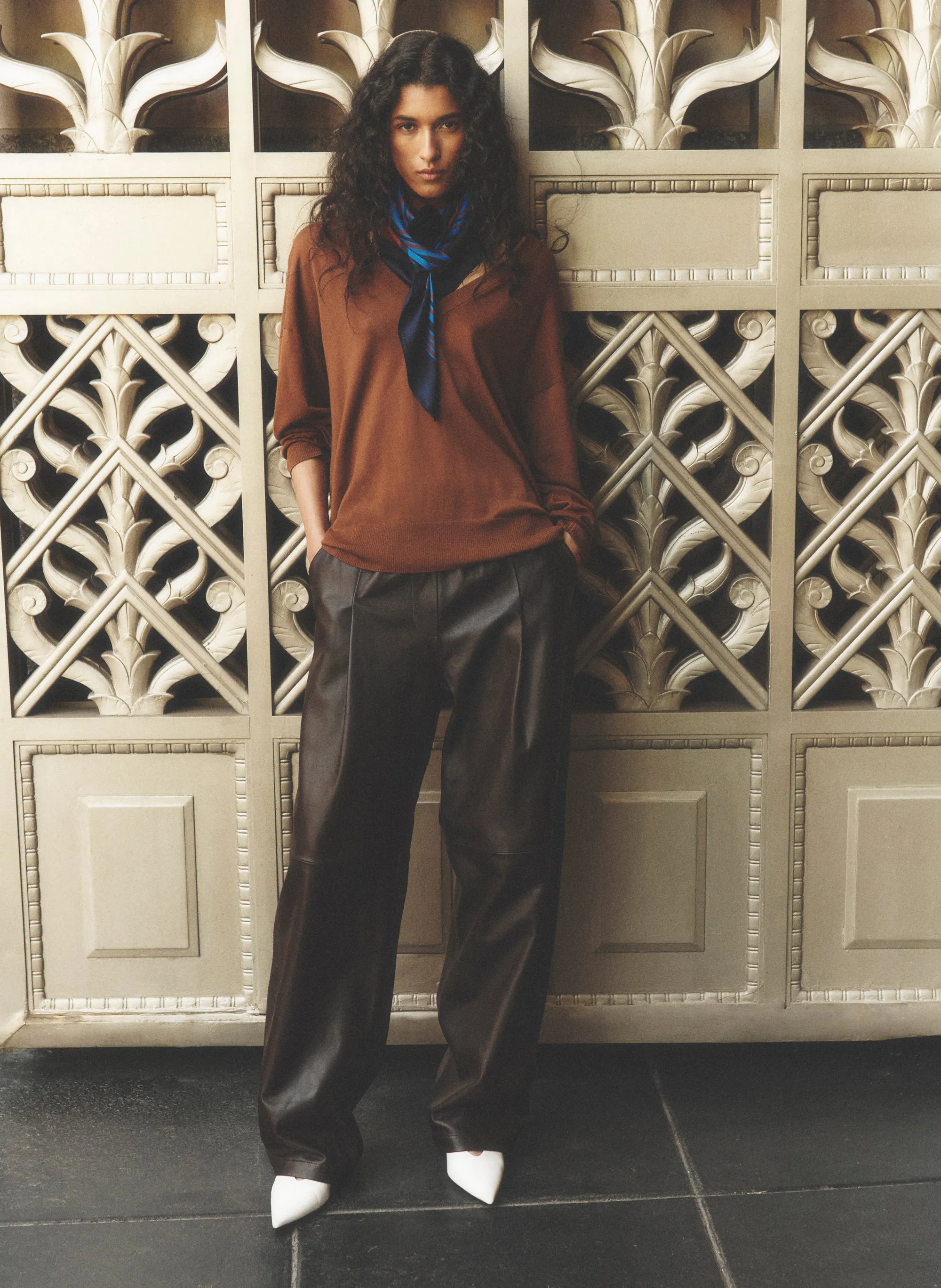 Nicole Fine Merino V-Neck Sweater sold by A.L.C.