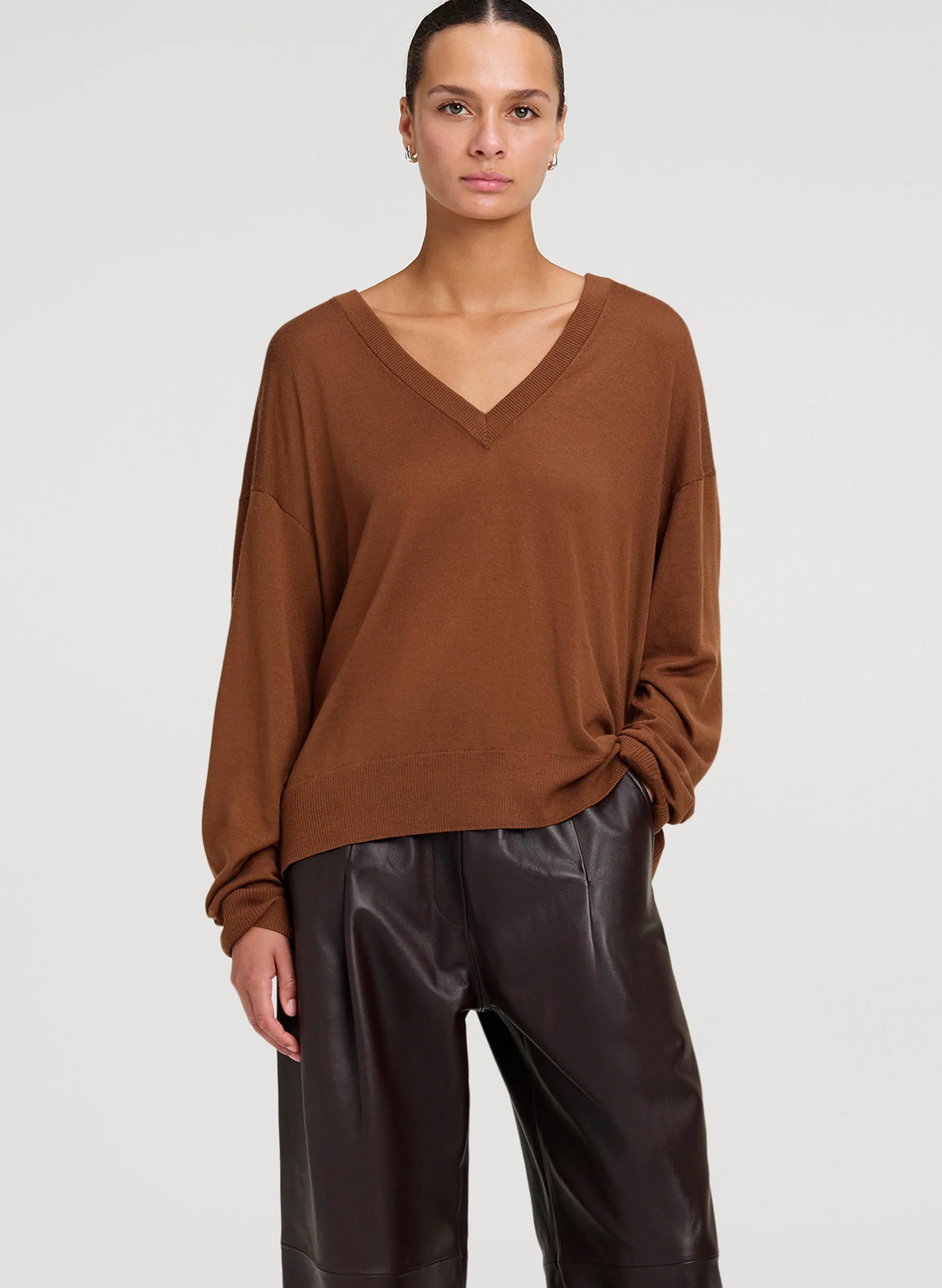 Nicole Fine Merino V-Neck Sweater sold by A.L.C. product image thumbnail 2