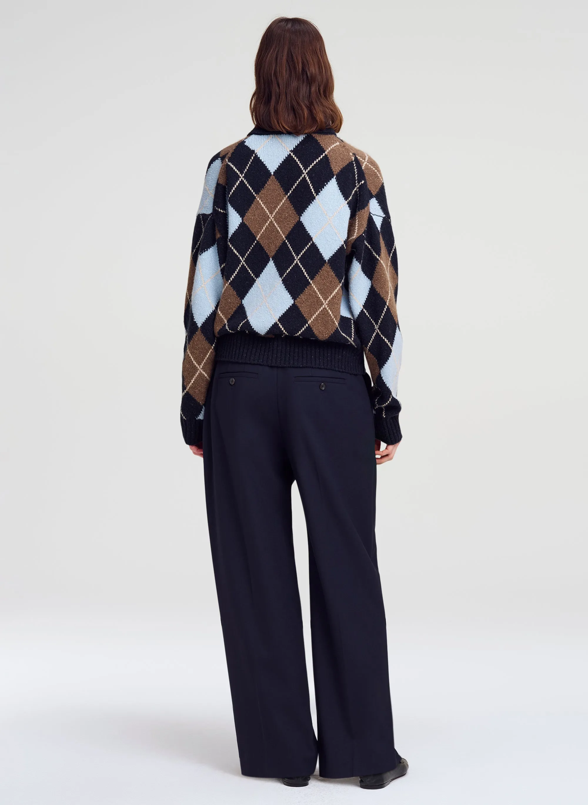 Lennon Argyle Polo Sweater sold by A.L.C. product image thumbnail 4