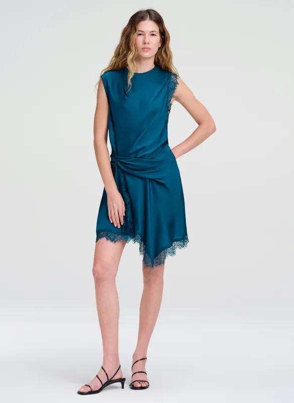 Dion Satin and Lace Mini Dress made by A.L.C.