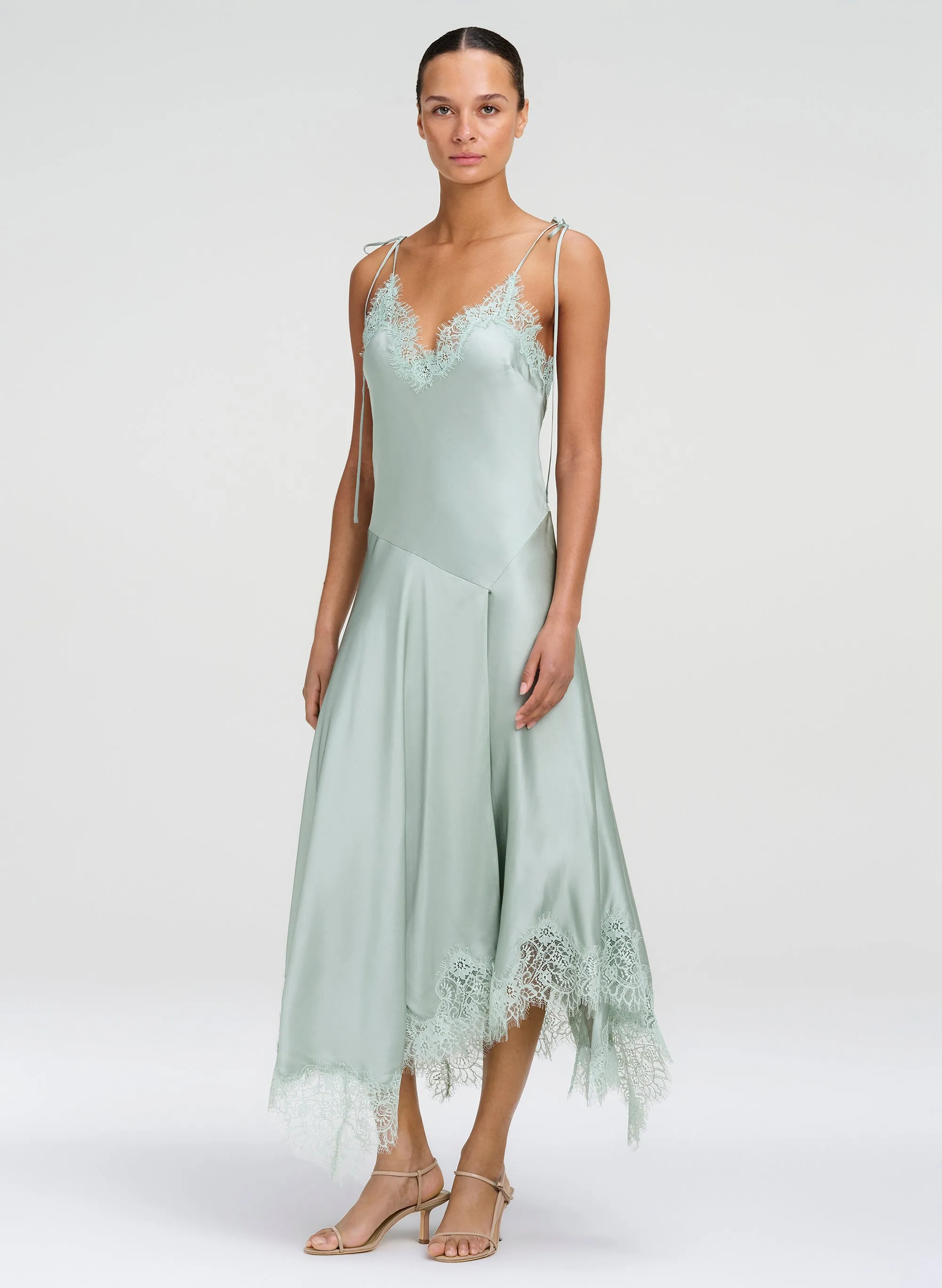 Aleena Satin and Lace Midi Dress sold by A.L.C. product image thumbnail 4
