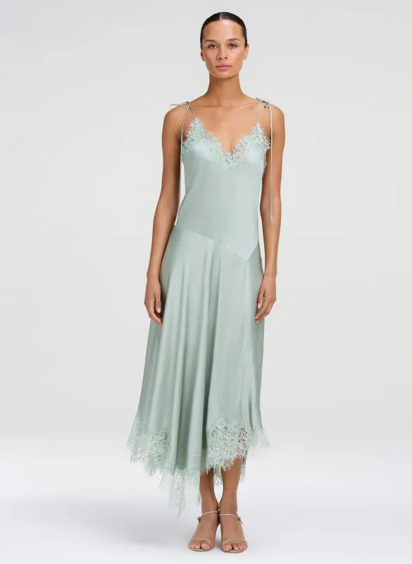 Aleena Satin and Lace Midi Dress made by A.L.C.