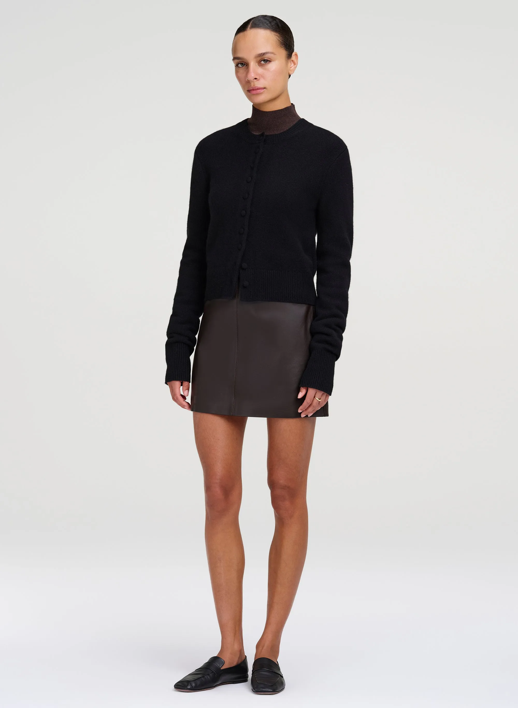 Mara Leather Mini Skirt sold by A.L.C.