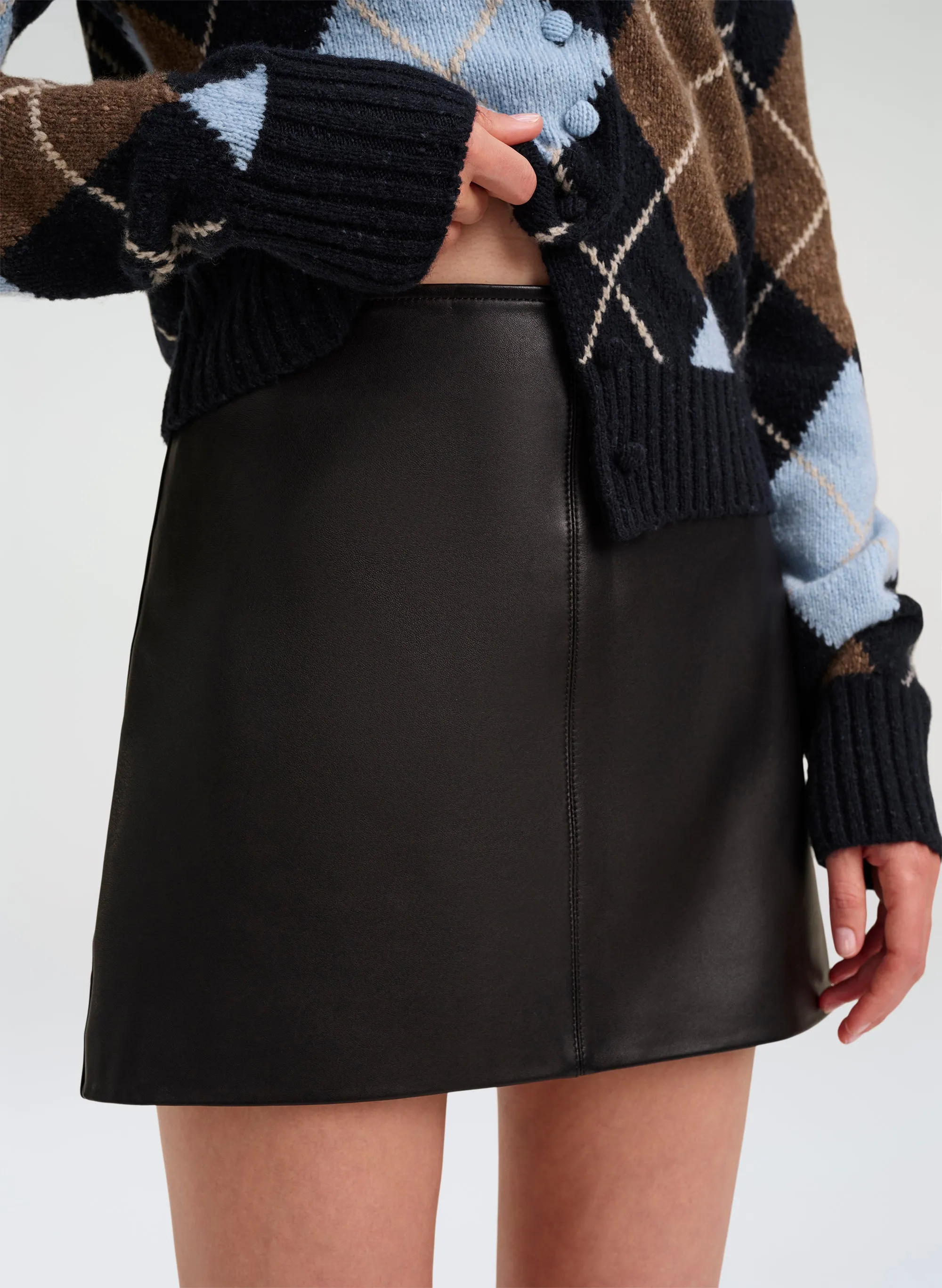 Mara Leather Mini Skirt sold by A.L.C. product image thumbnail 2