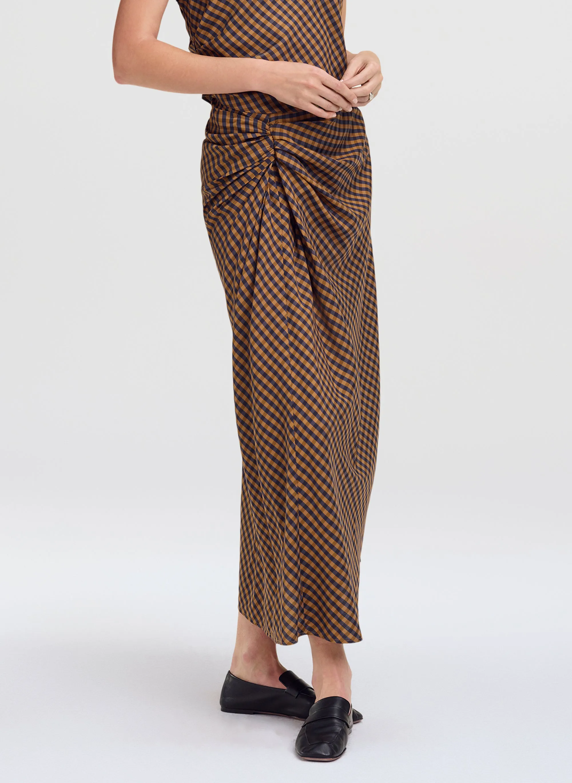 Jean Check Midi Skirt sold by A.L.C. product image thumbnail 3