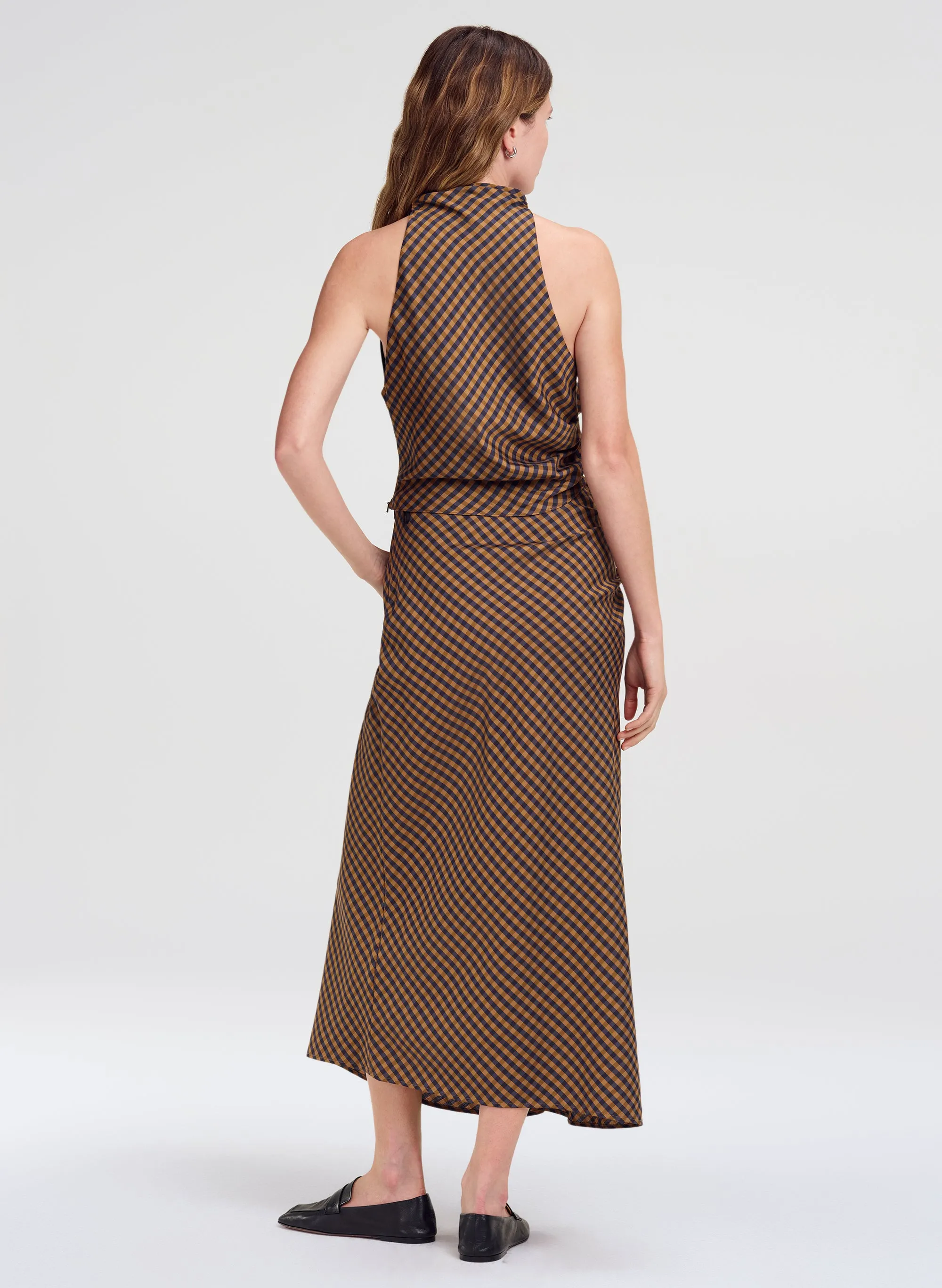 Jean Check Midi Skirt sold by A.L.C. product image thumbnail 4