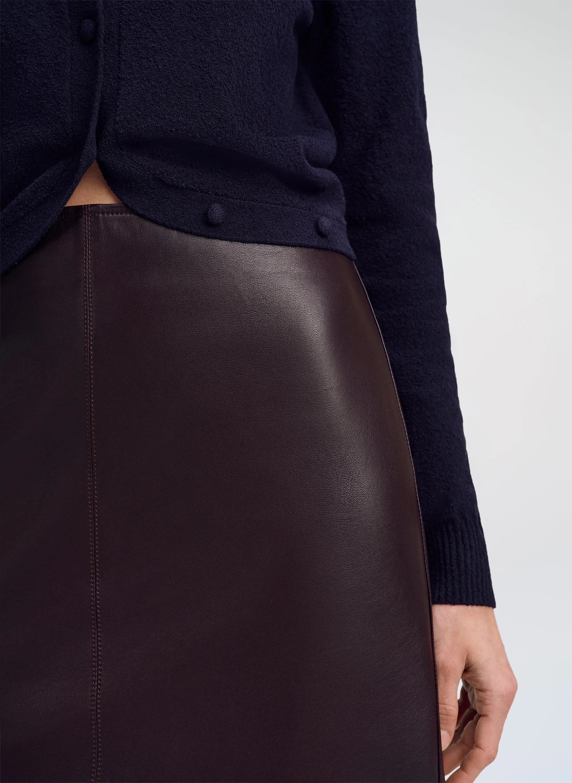 Marta Leather Midi Skirt sold by A.L.C. product image thumbnail 2