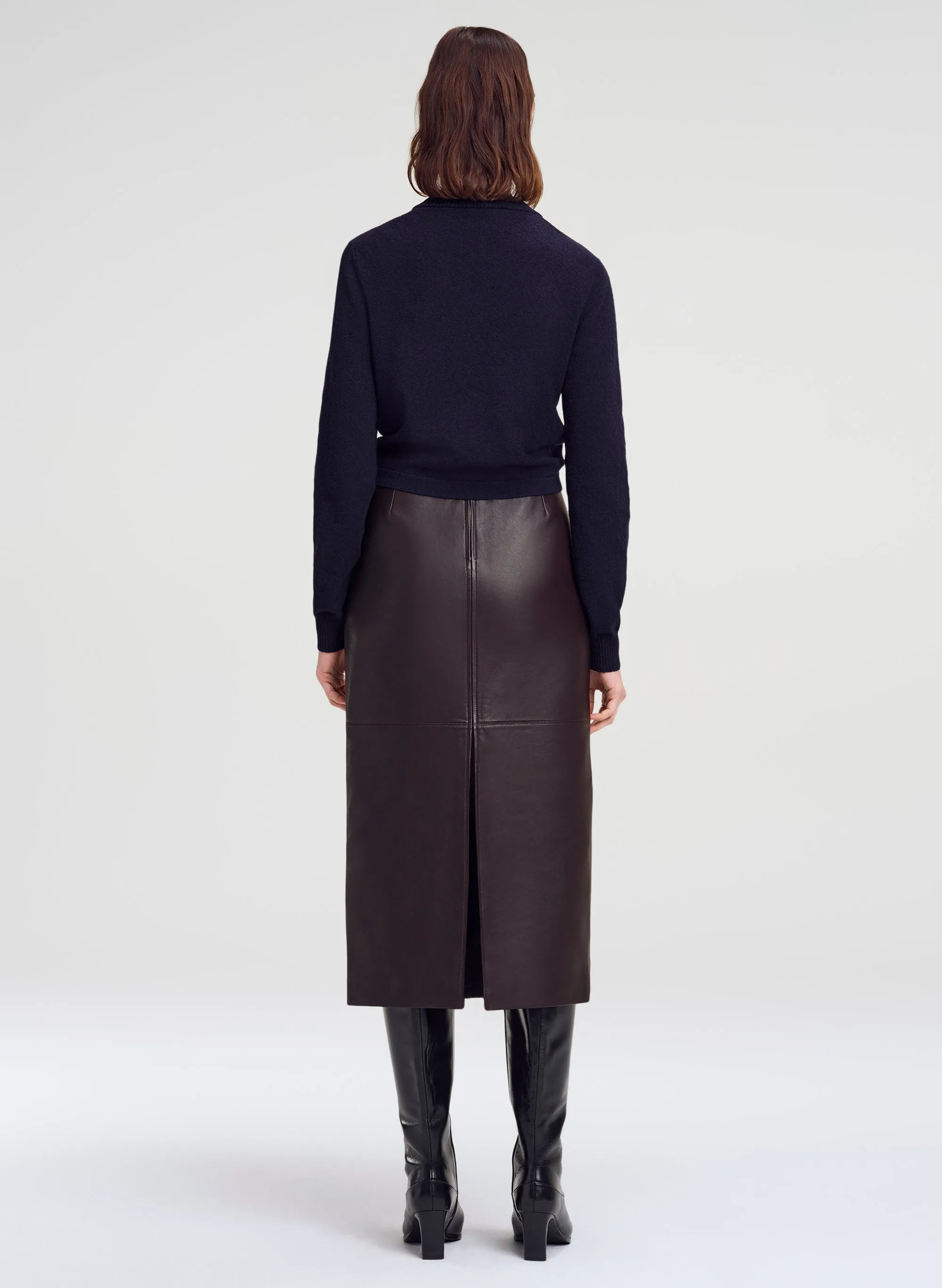 Marta Leather Midi Skirt sold by A.L.C. product image thumbnail 5