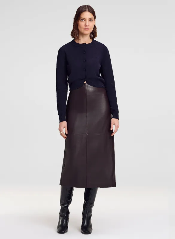 Marta Leather Midi Skirt made by A.L.C.