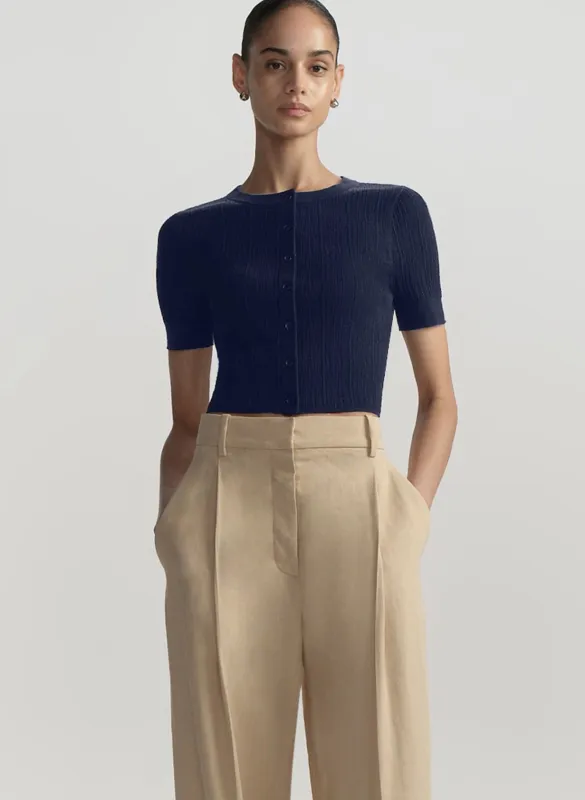 Lottie Fine Cotton Cropped Cardigan made by A.L.C.