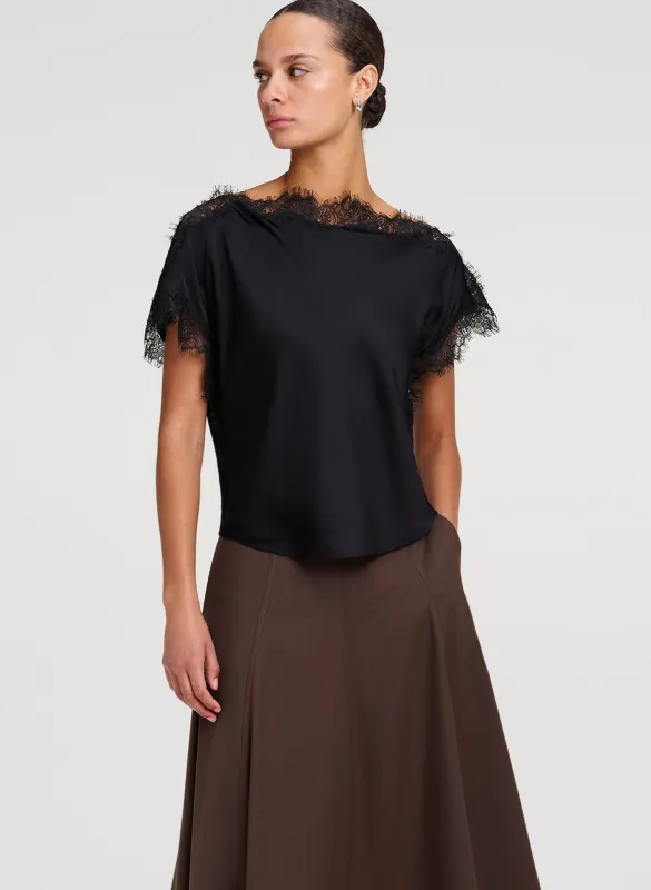 Luna Satin and Lace Top made by A.L.C.
