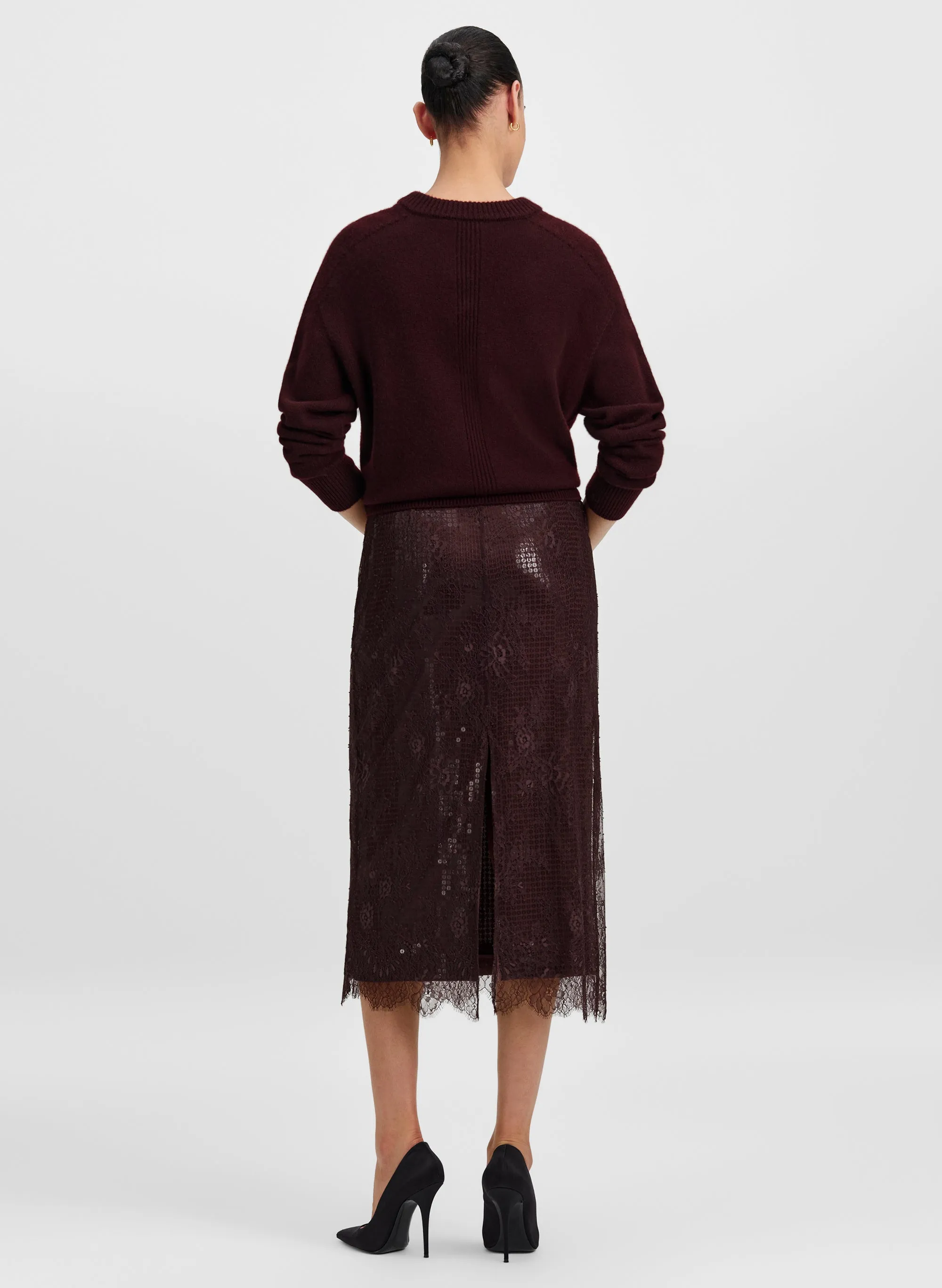Ava Sequin and Lace Midi Skirt sold by A.L.C. product image thumbnail 4