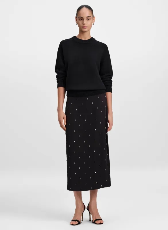 Maelle Embellished Silk Midi Skirt made by A.L.C.