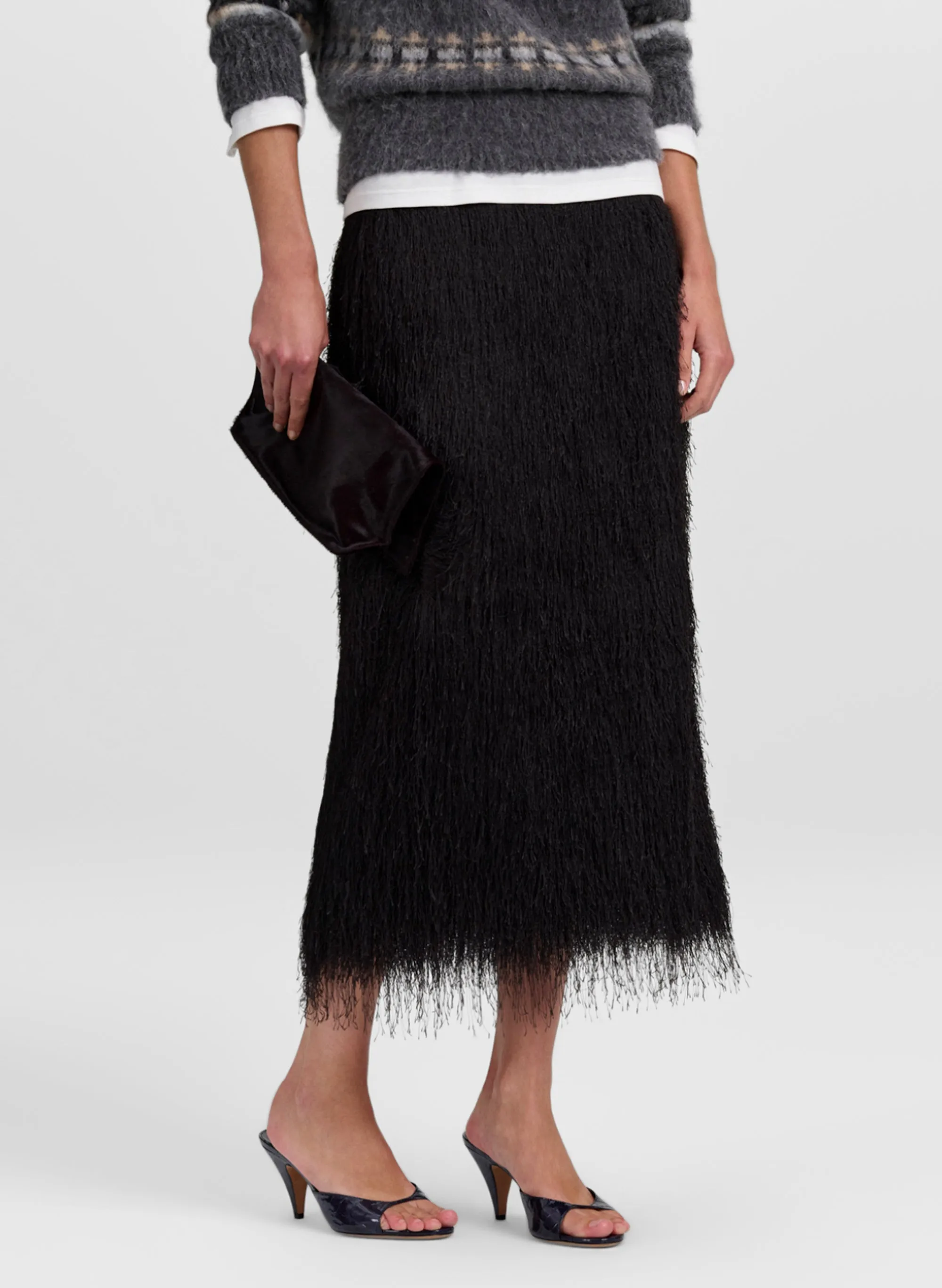 Phoebe Fringe Midi Skirt sold by A.L.C. product image thumbnail 3