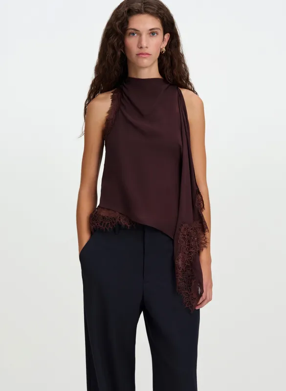 Renata Silk Chiffon and Lace Top made by A.L.C.