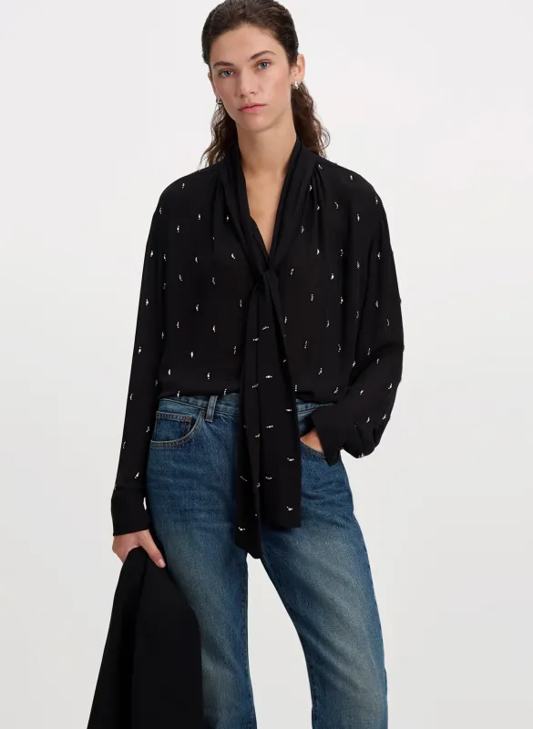 Vivi Embellished Silk Top made by A.L.C.