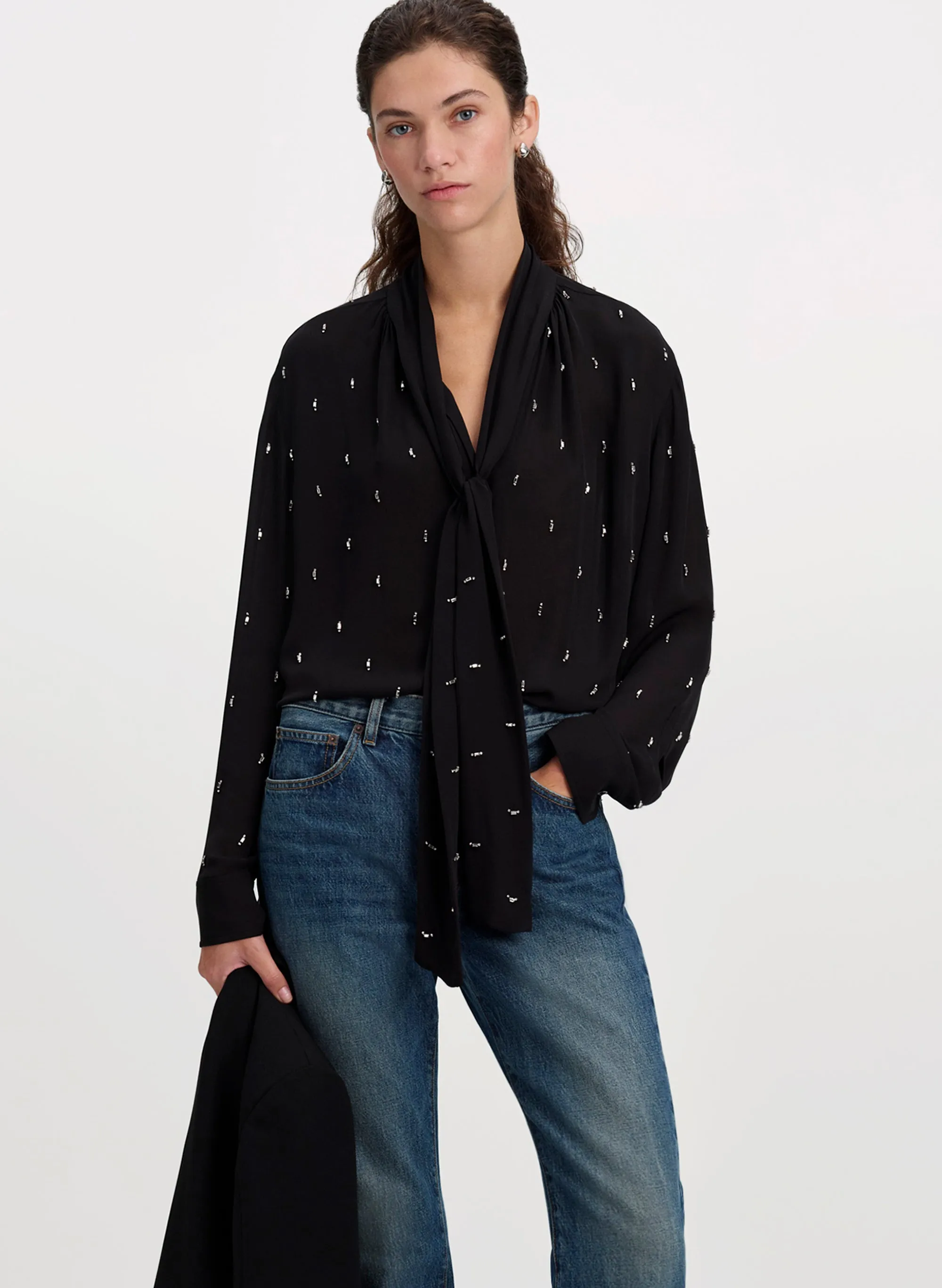 Vivi Embellished Silk Top sold by A.L.C.