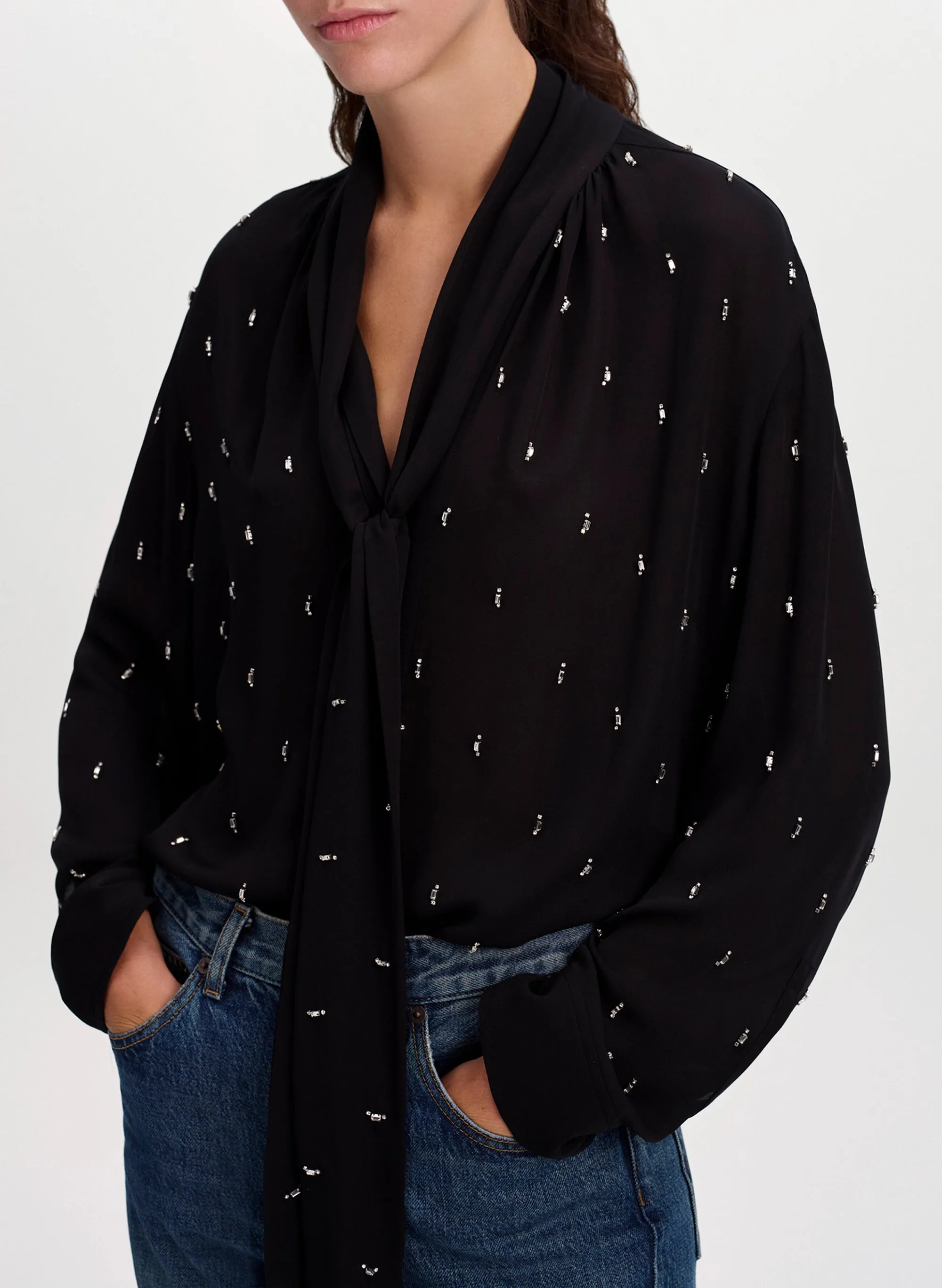 Vivi Embellished Silk Top sold by A.L.C. product image thumbnail 2