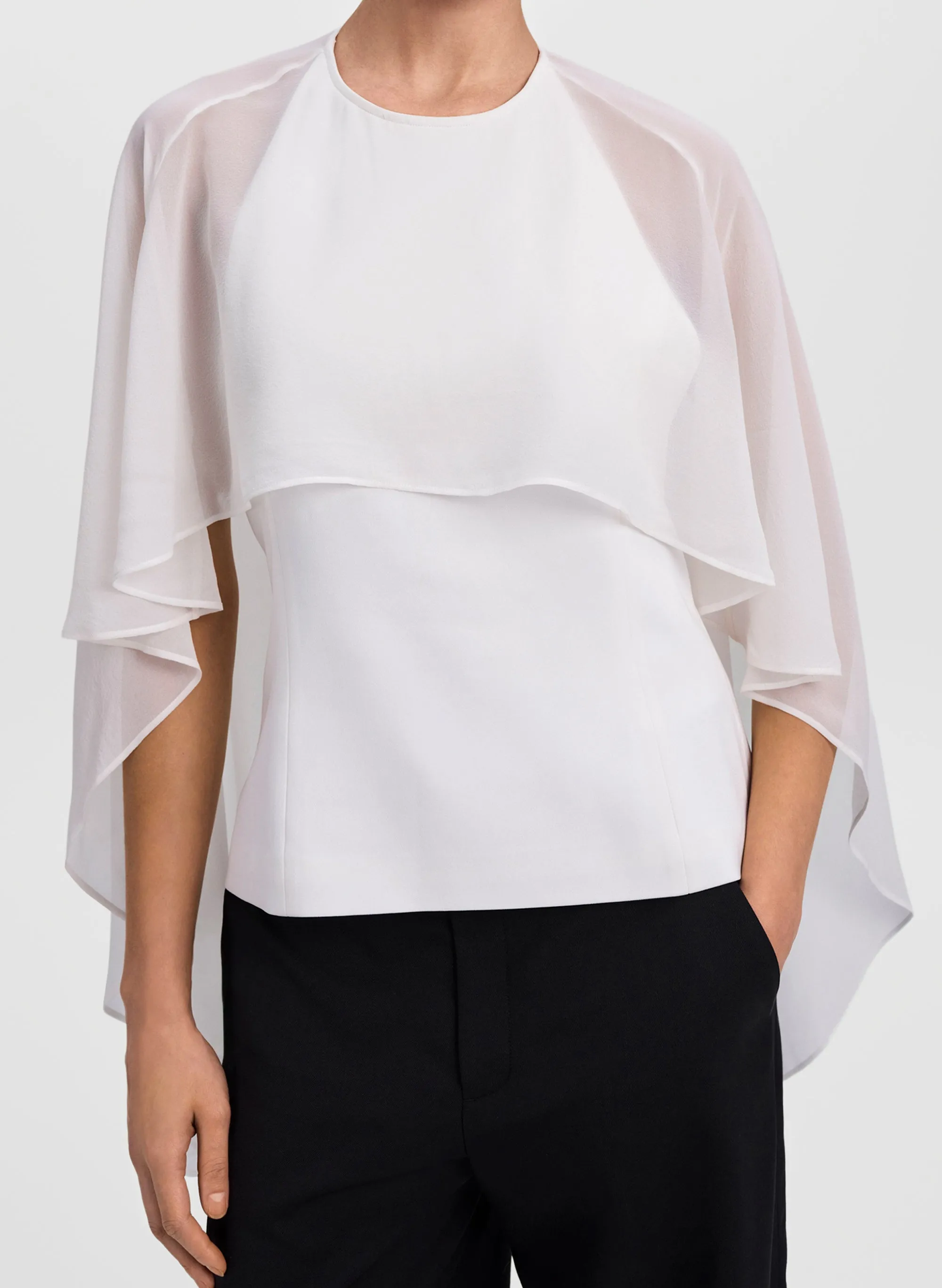 Adela Silk Chiffon Caped Top sold by A.L.C. product image thumbnail 2